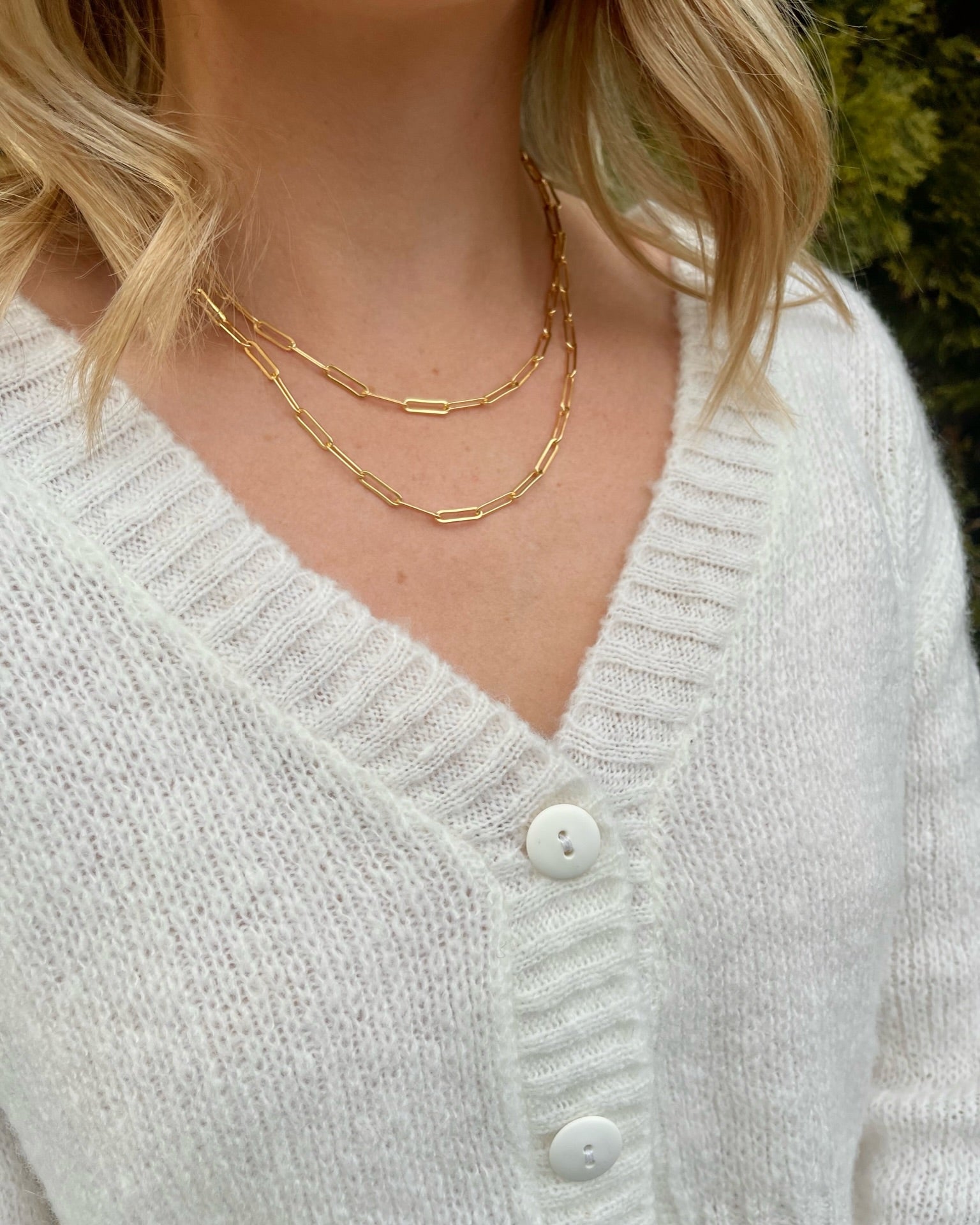 Gold Paperclip Chain Necklace by Hannah May Jewelry