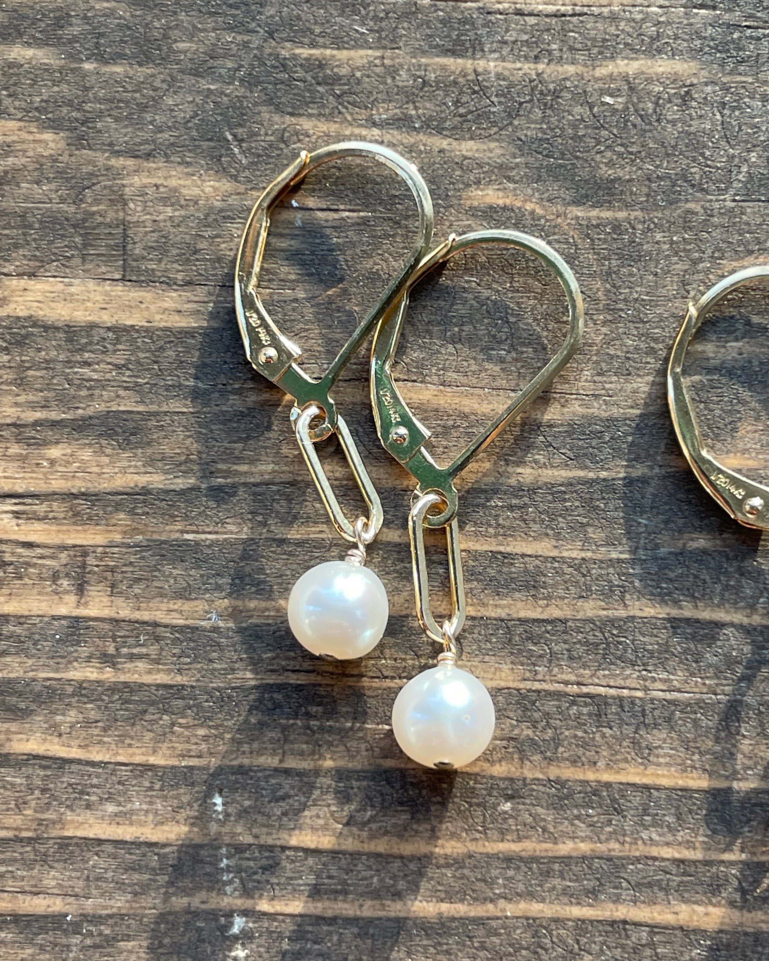 Paperclip Gemstone Drop Earrings by Hannah May Jewelry