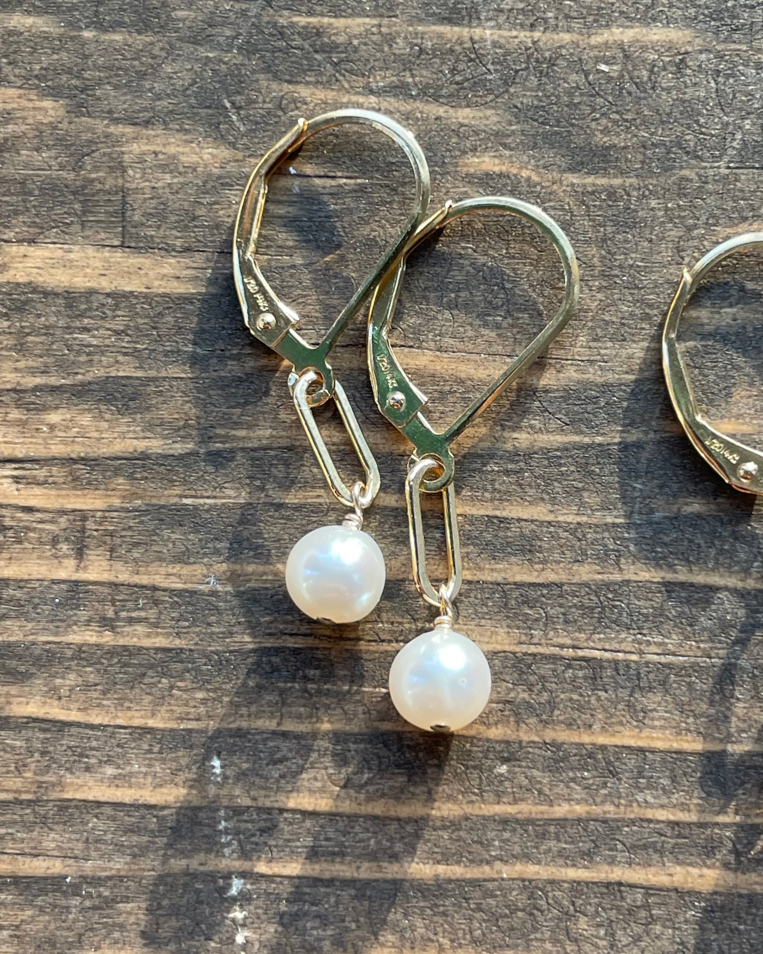 Paperclip Gemstone Earrings, 14k Gold Filled Hannah May Jewelry