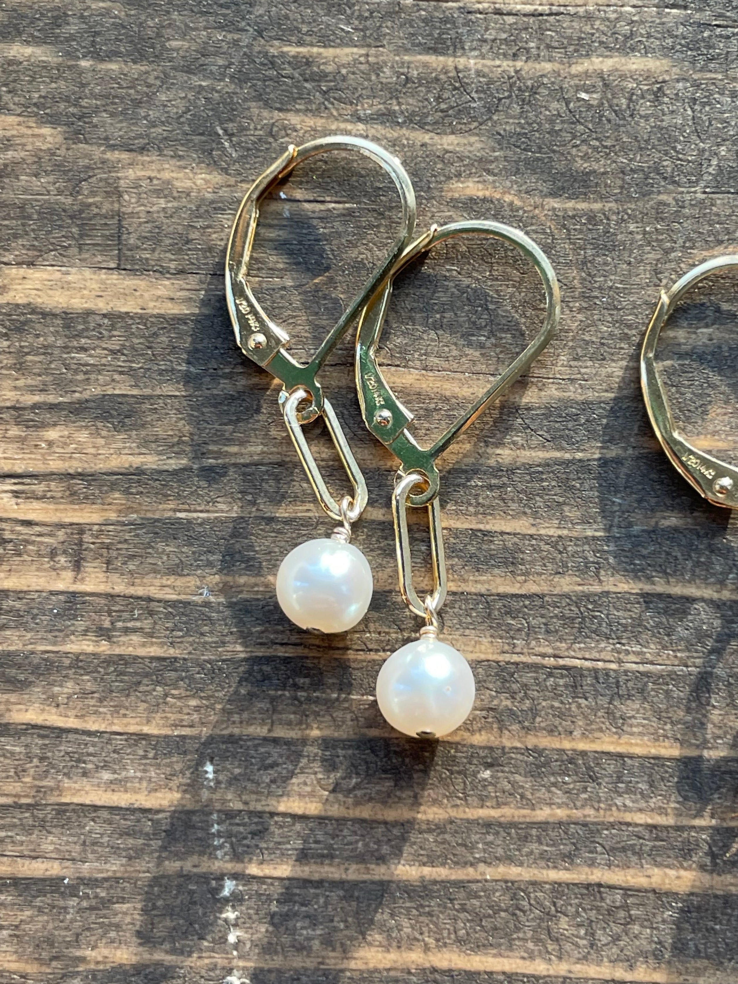 Paperclip Gemstone Drop Earrings by Hannah May Jewelry