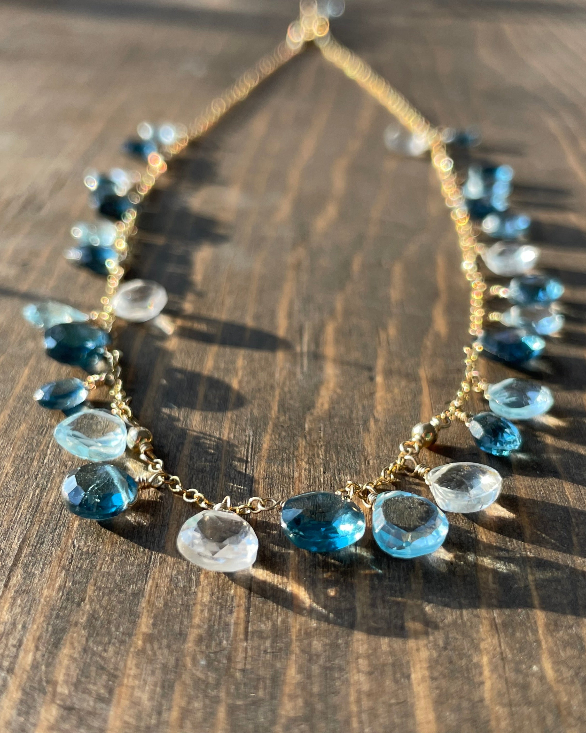 Confetti Gemstone Blue Topaz Necklace Hannah May Jewelry