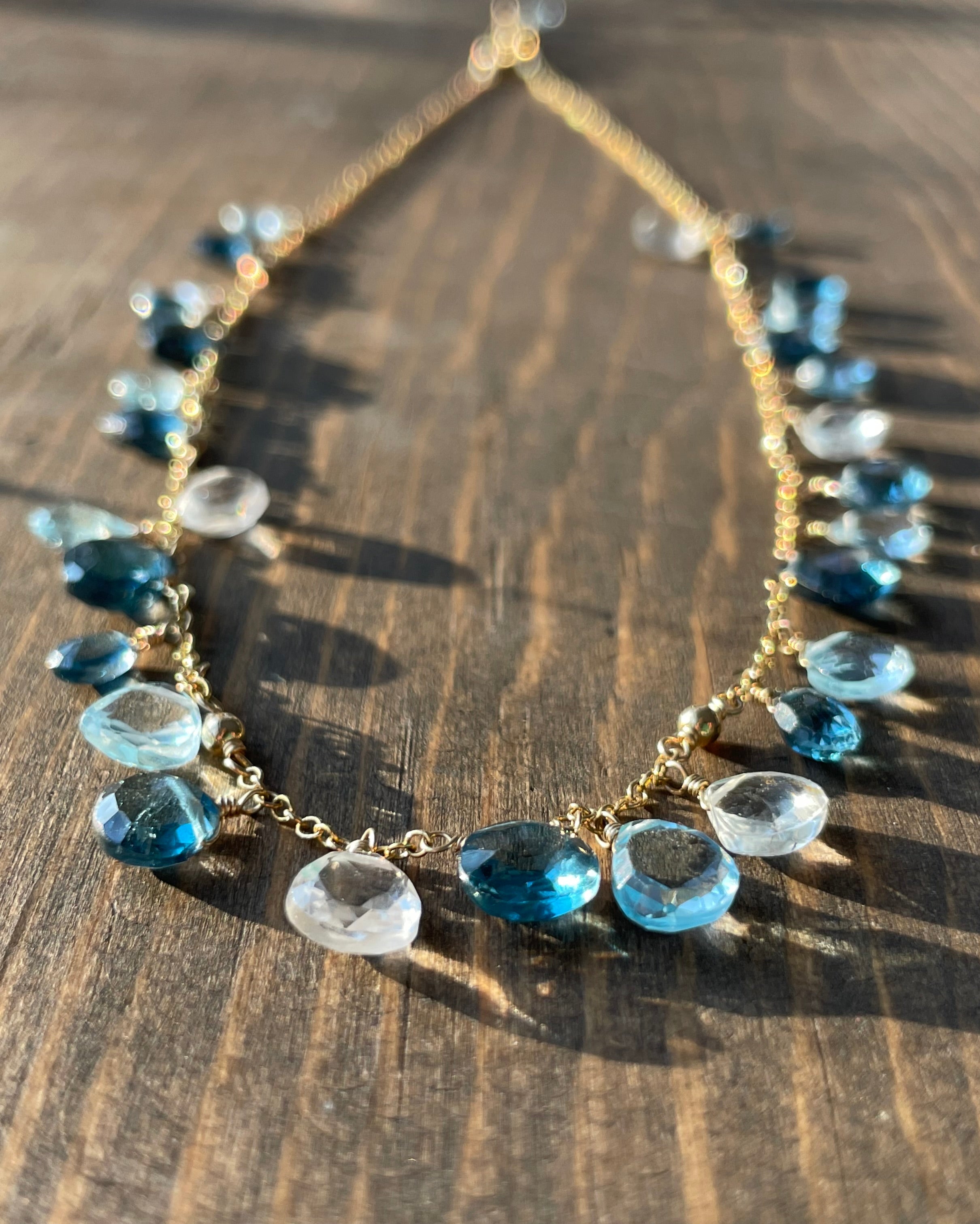 Confetti Blue Topaz Gemstone Necklace by Hannah May Jewelry