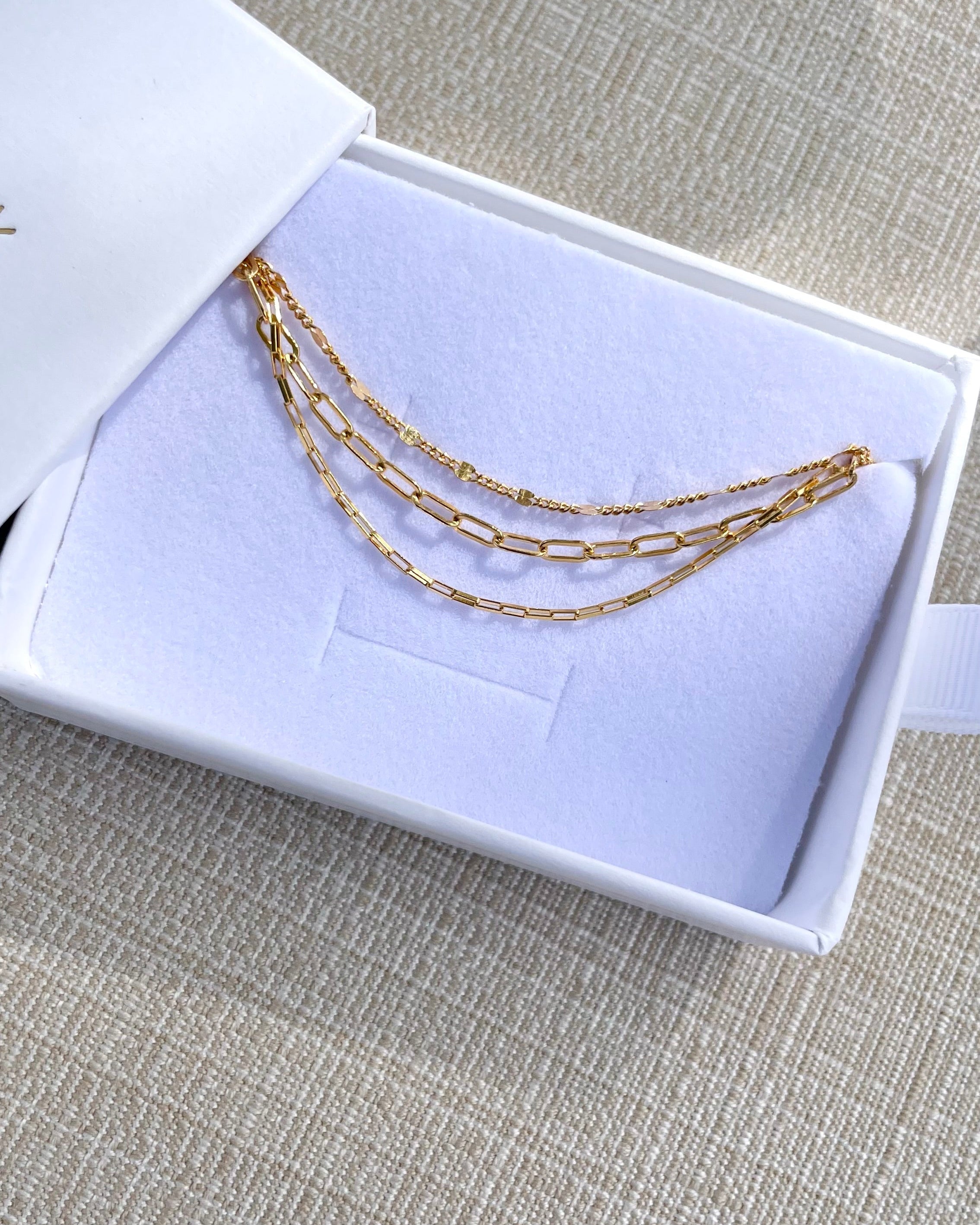 Gold Filled Box Chain Bracelet by Hannah May Jewelry