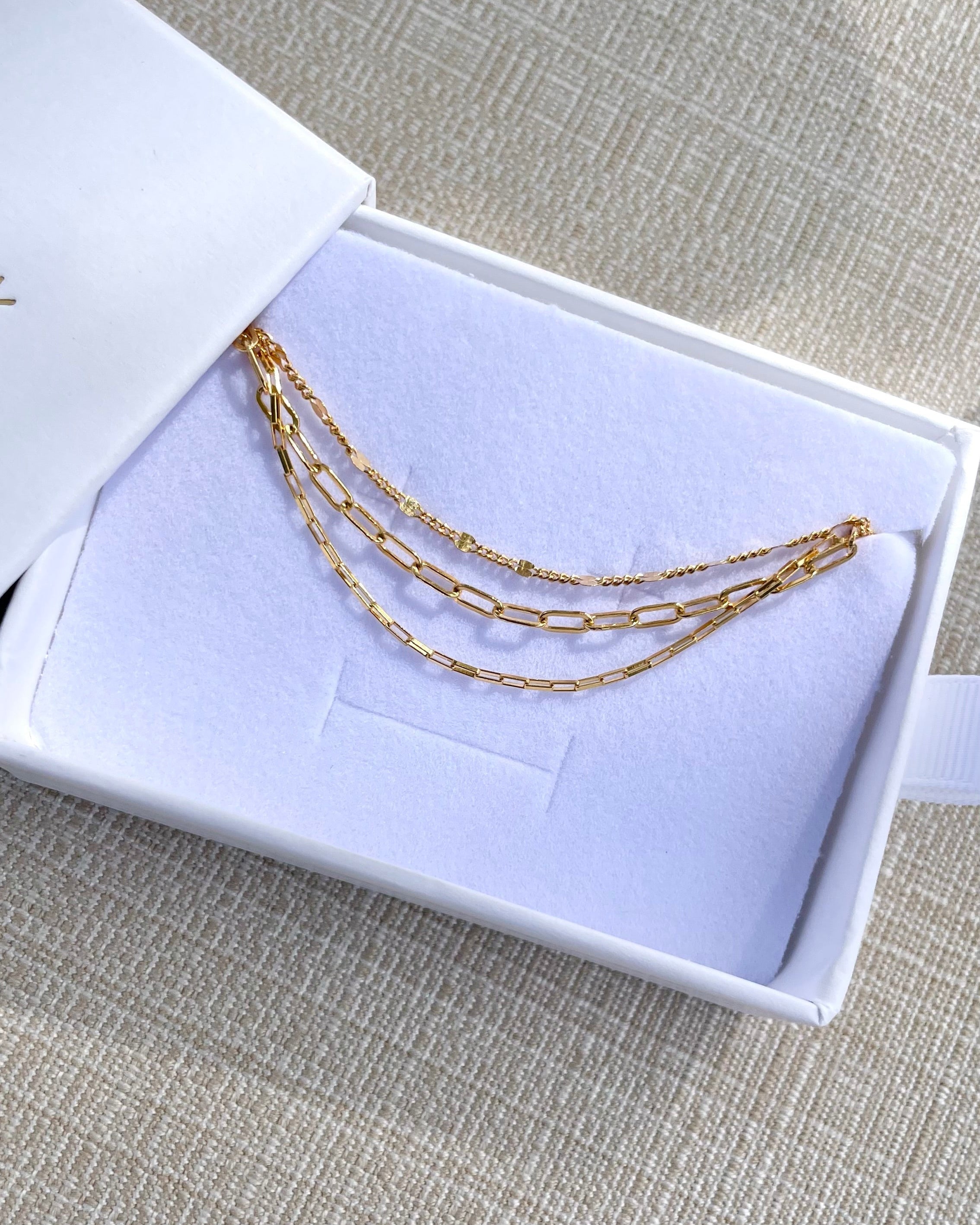Gold Filled Box Chain Bracelet by Hannah May Jewelry