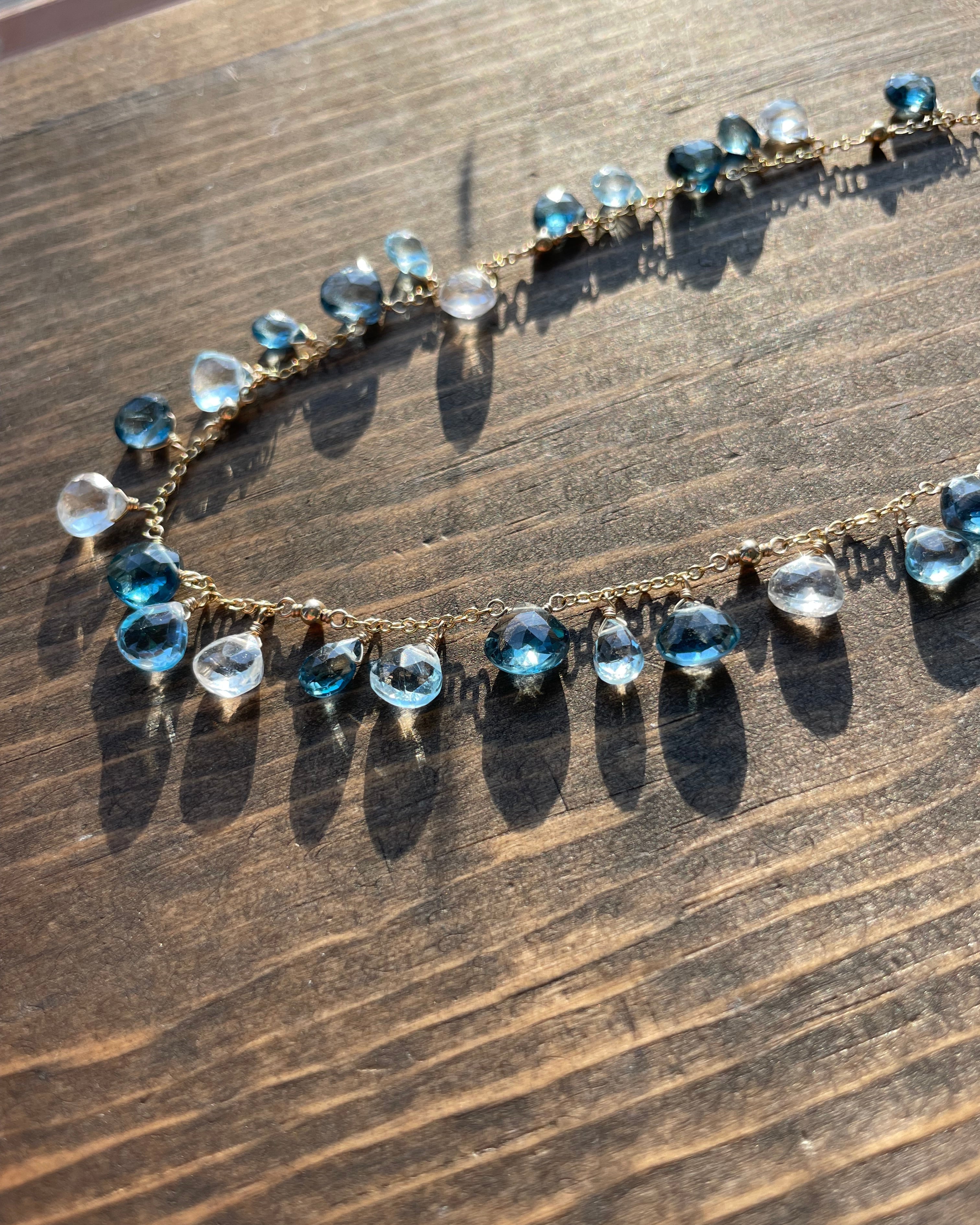 Confetti Blue Topaz Gemstone Necklace by Hannah May Jewelry