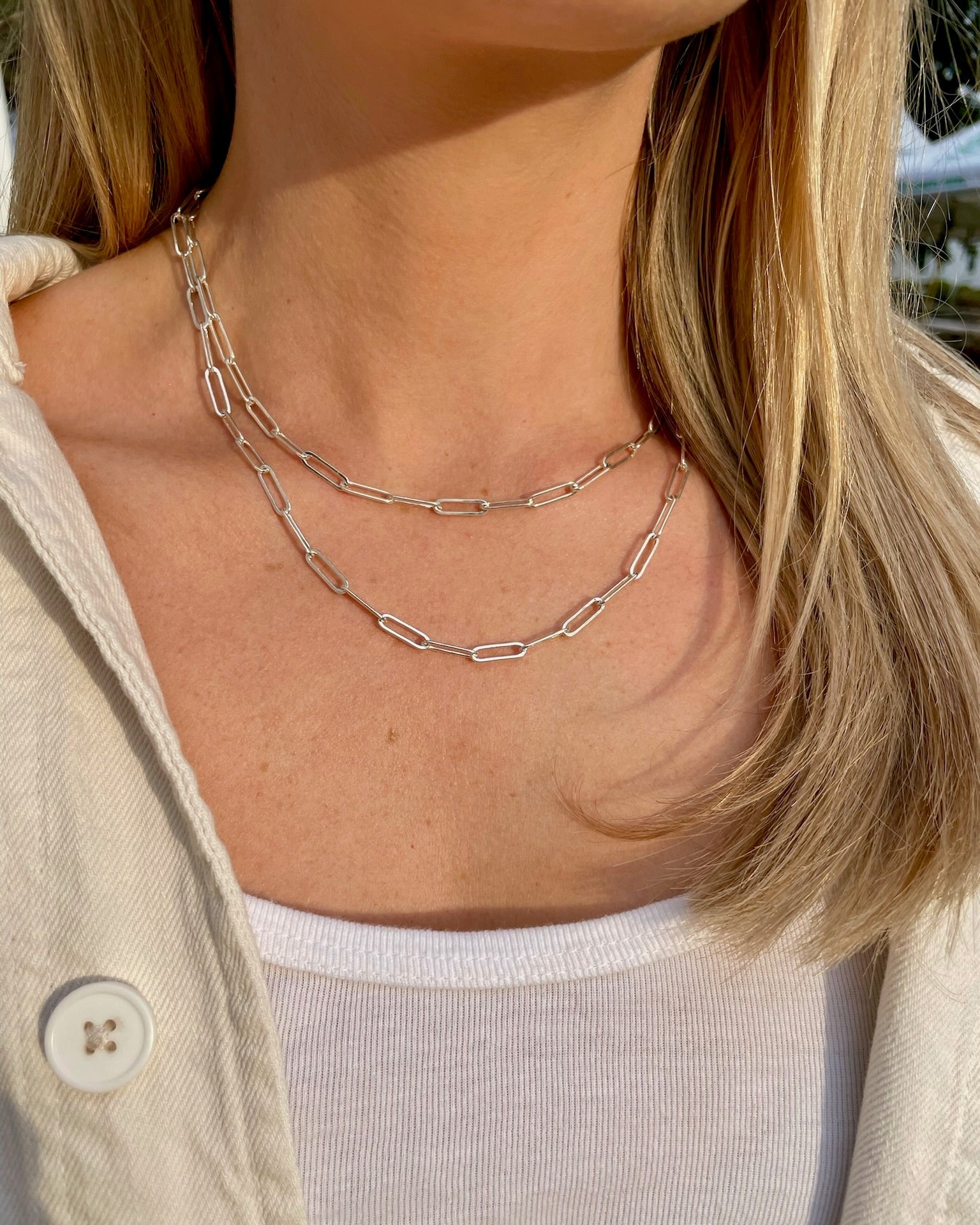Gold Paperclip Chain Necklace by Hannah May Jewelry