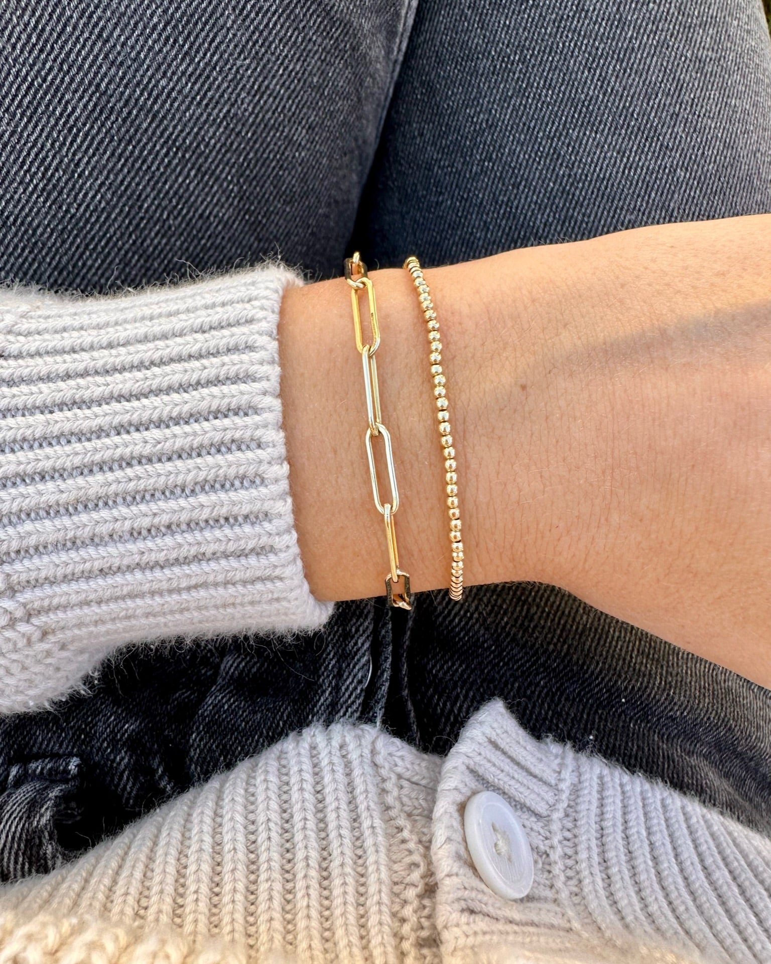 Gold Paperclip Chain Bracelet by Hannah May Jewelry
