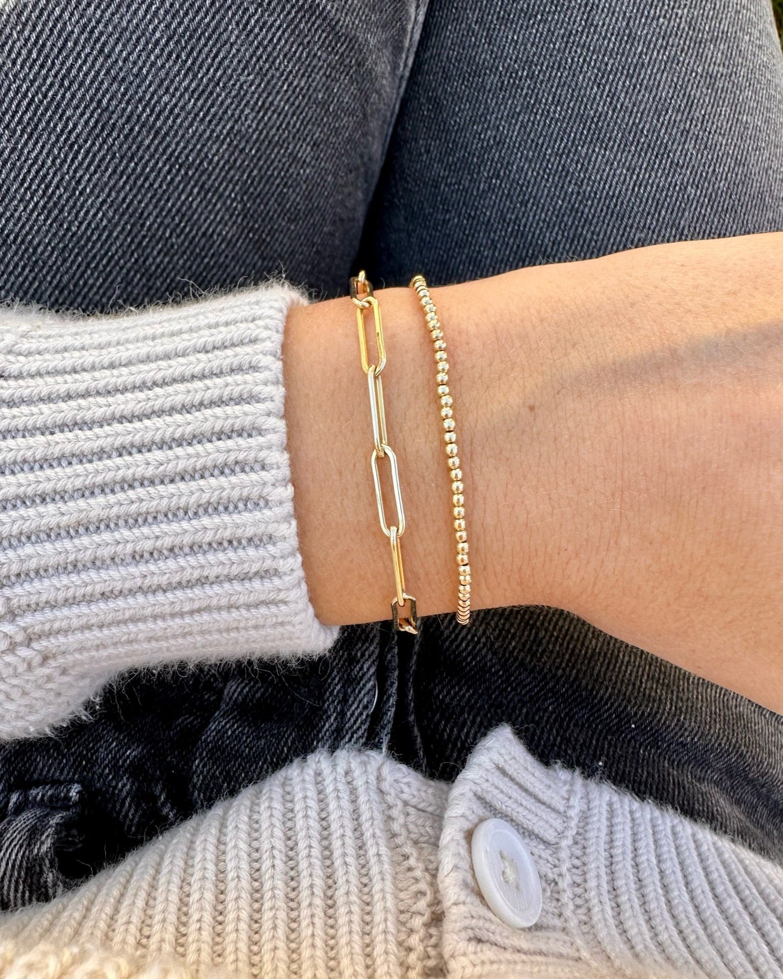 Gold Paperclip Chain Bracelet by Hannah May Jewelry