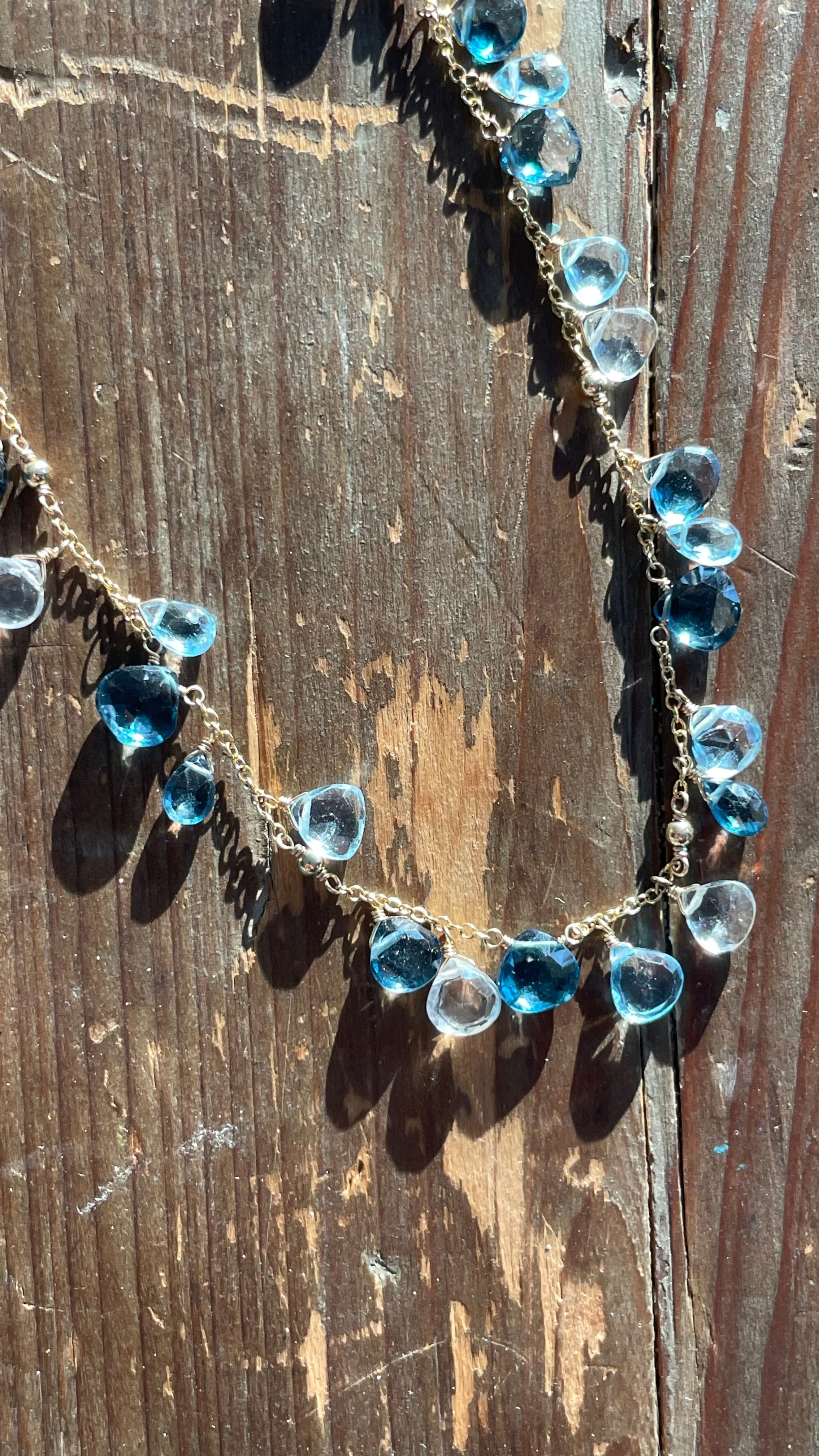 Confetti Gemstone Blue Topaz Necklace Hannah May Jewelry