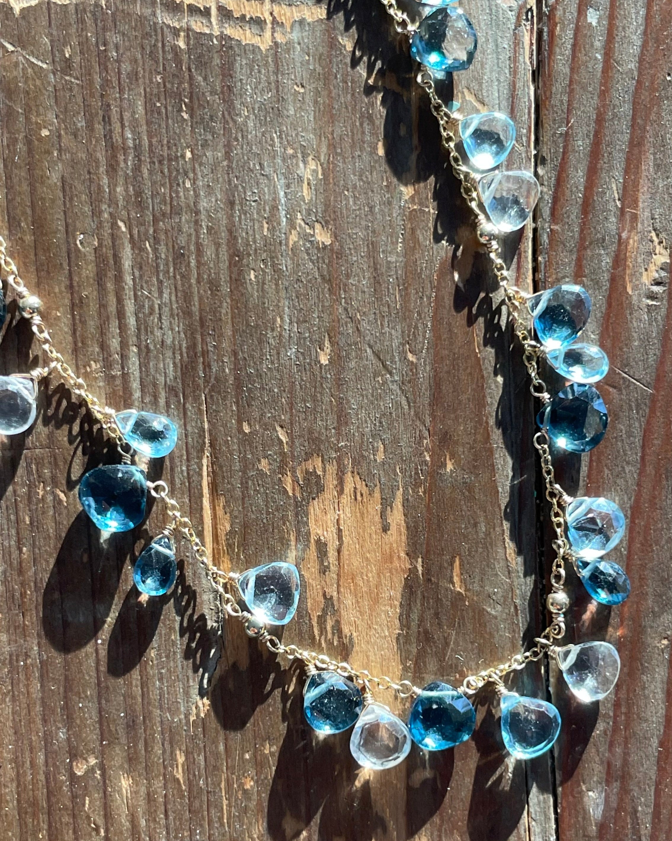 Confetti Blue Topaz Gemstone Necklace by Hannah May Jewelry