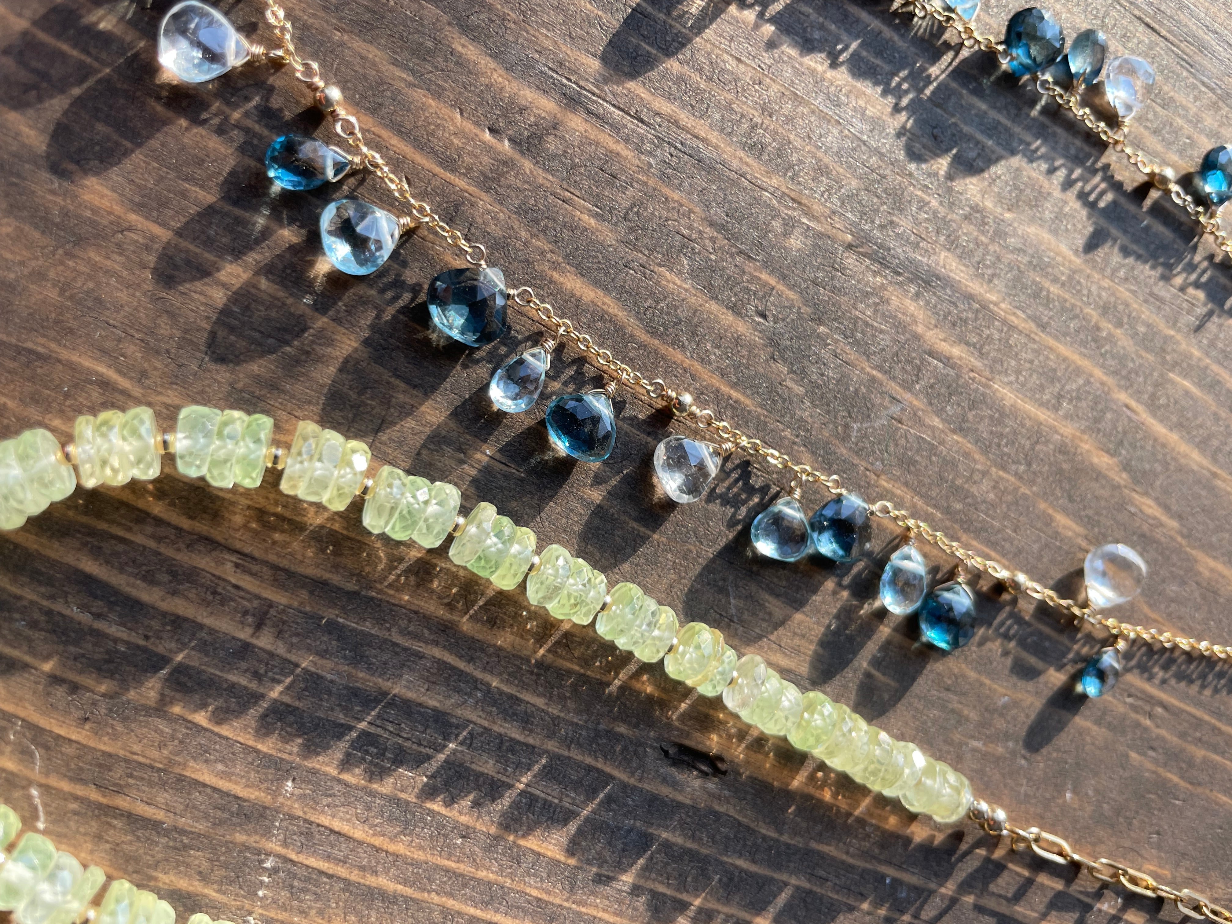 Confetti Gemstone Blue Topaz Necklace Hannah May Jewelry