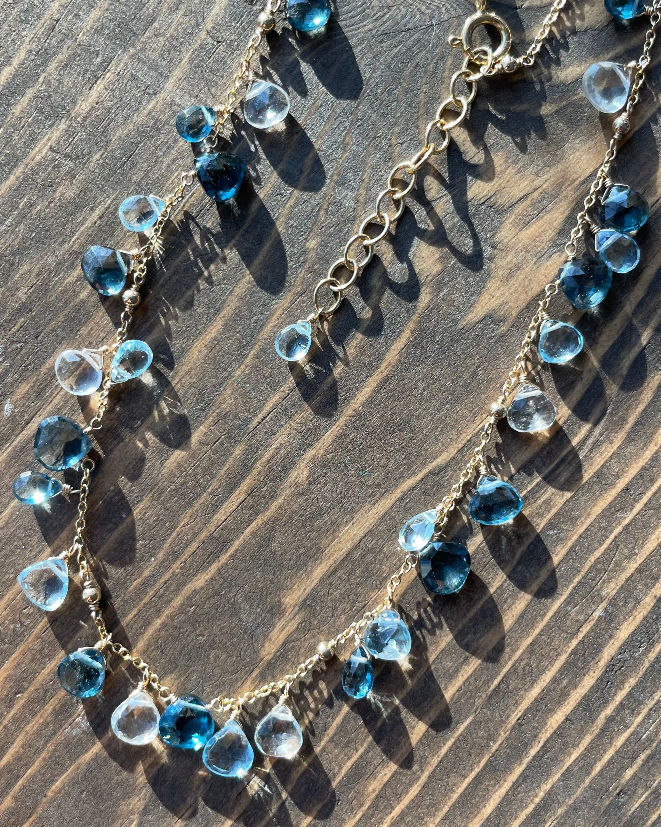 Confetti Gemstone Blue Topaz Necklace Hannah May Jewelry