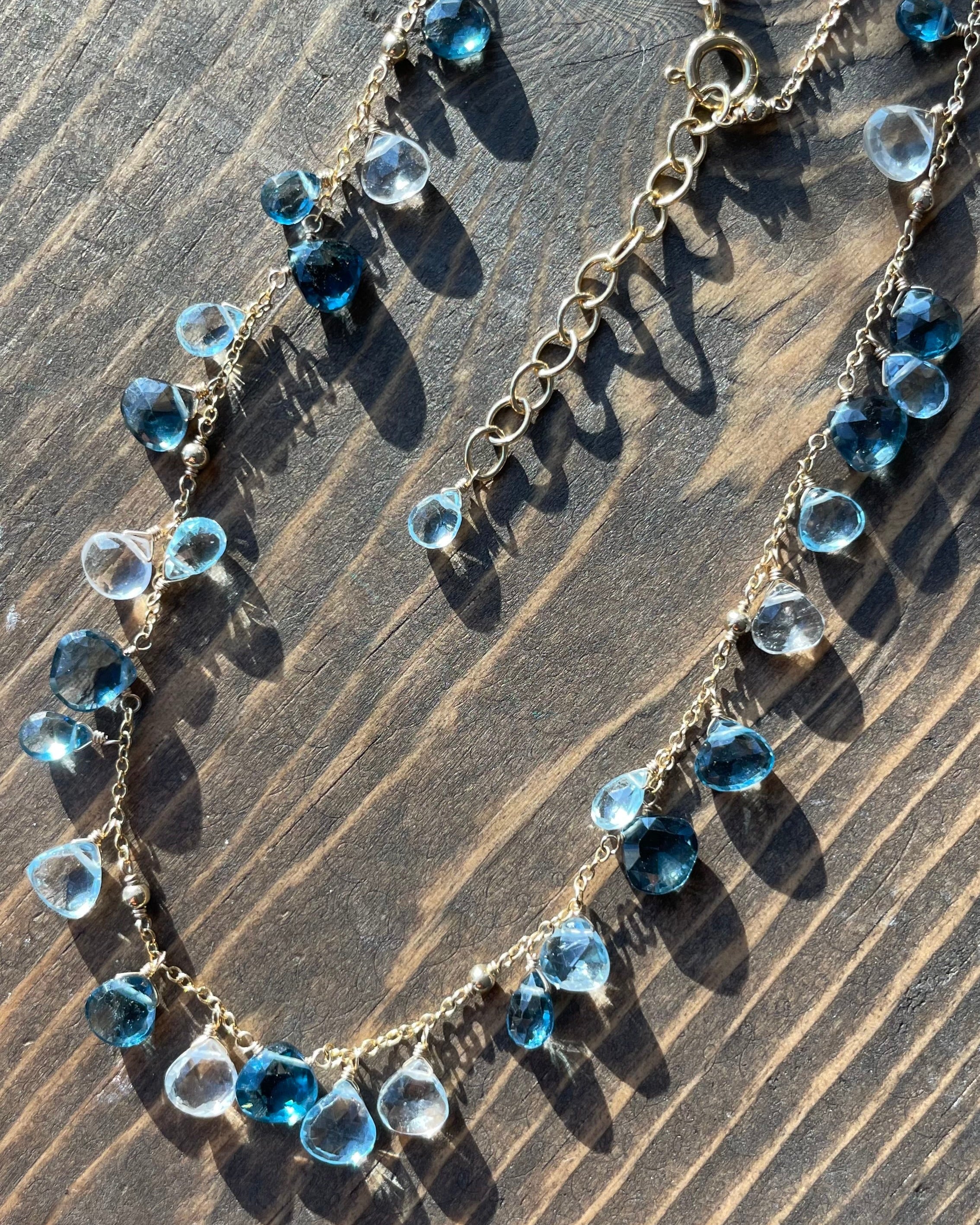 Confetti Blue Topaz Gemstone Necklace by Hannah May Jewelry