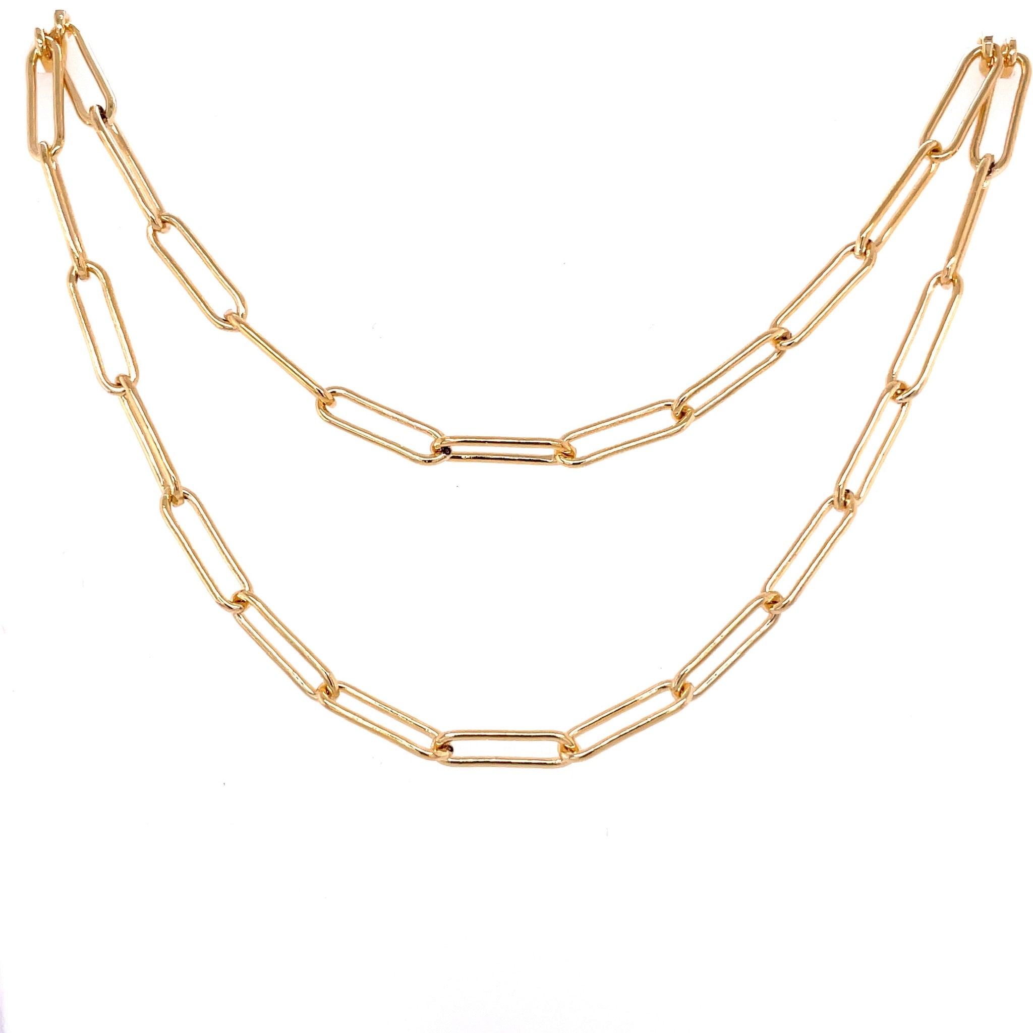 Gold Paperclip Chain Necklace by Hannah May Jewelry