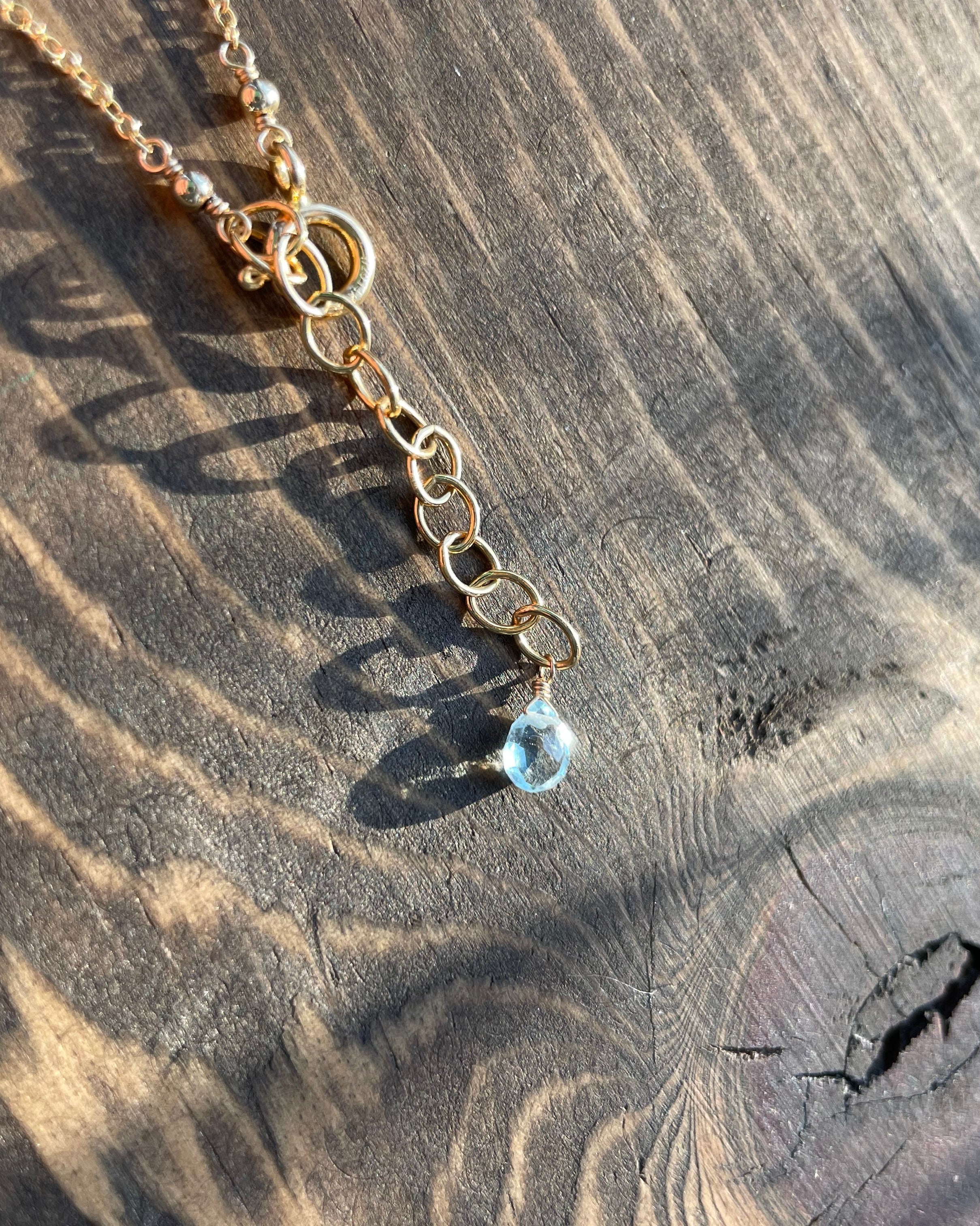 Confetti Gemstone Blue Topaz Necklace Hannah May Jewelry