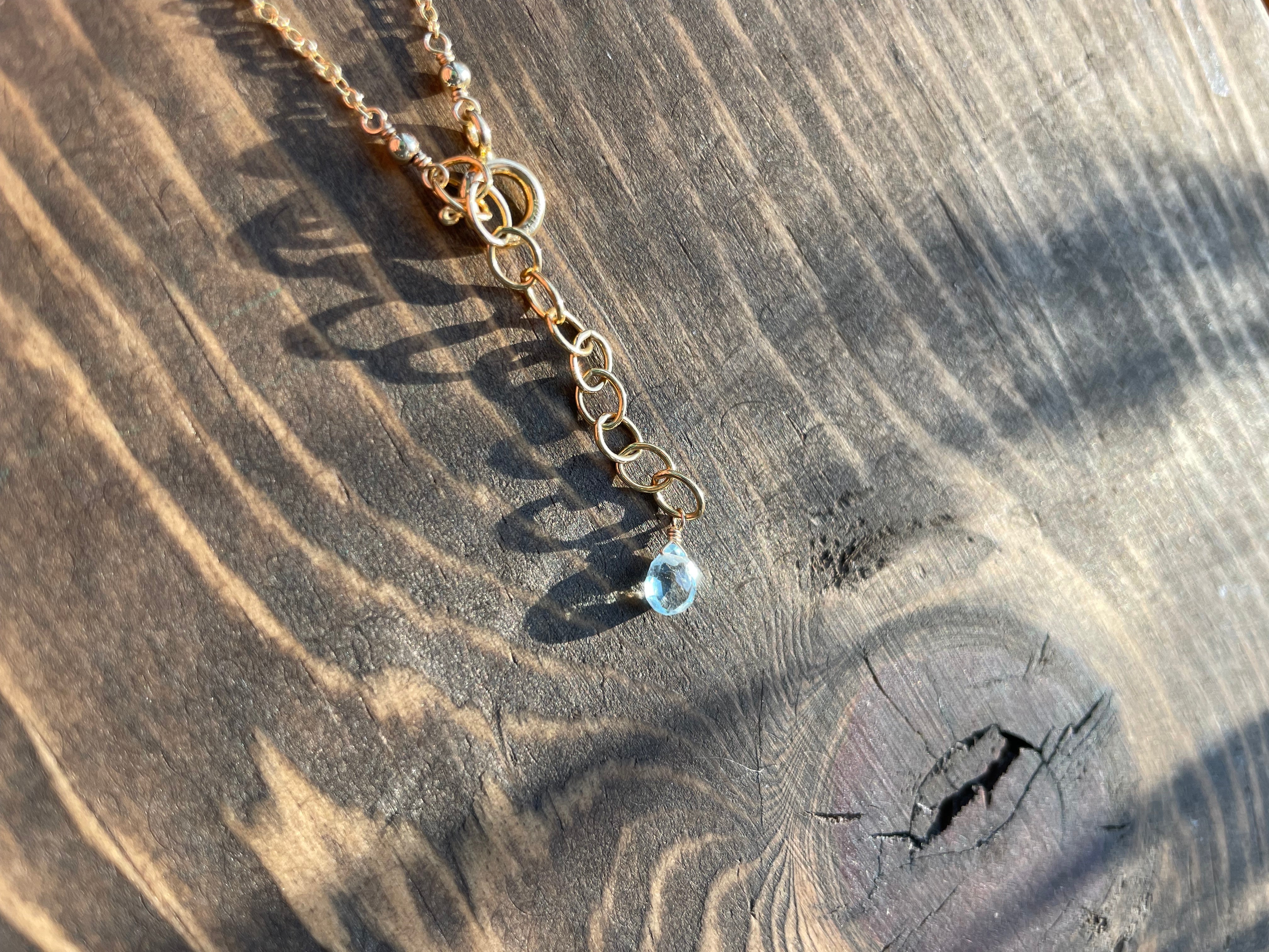 Confetti Gemstone Blue Topaz Necklace Hannah May Jewelry