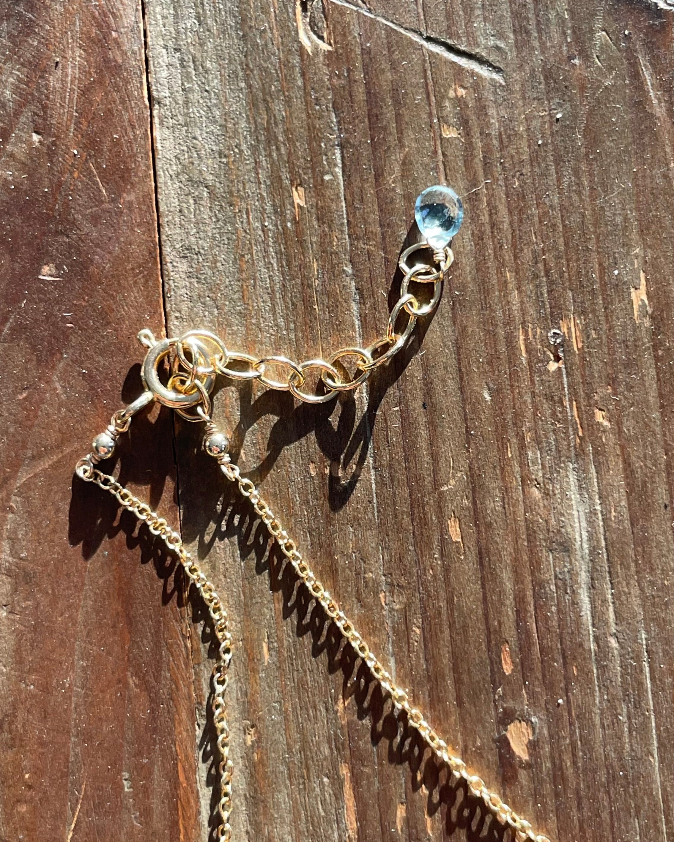 Confetti Gemstone Blue Topaz Necklace Hannah May Jewelry