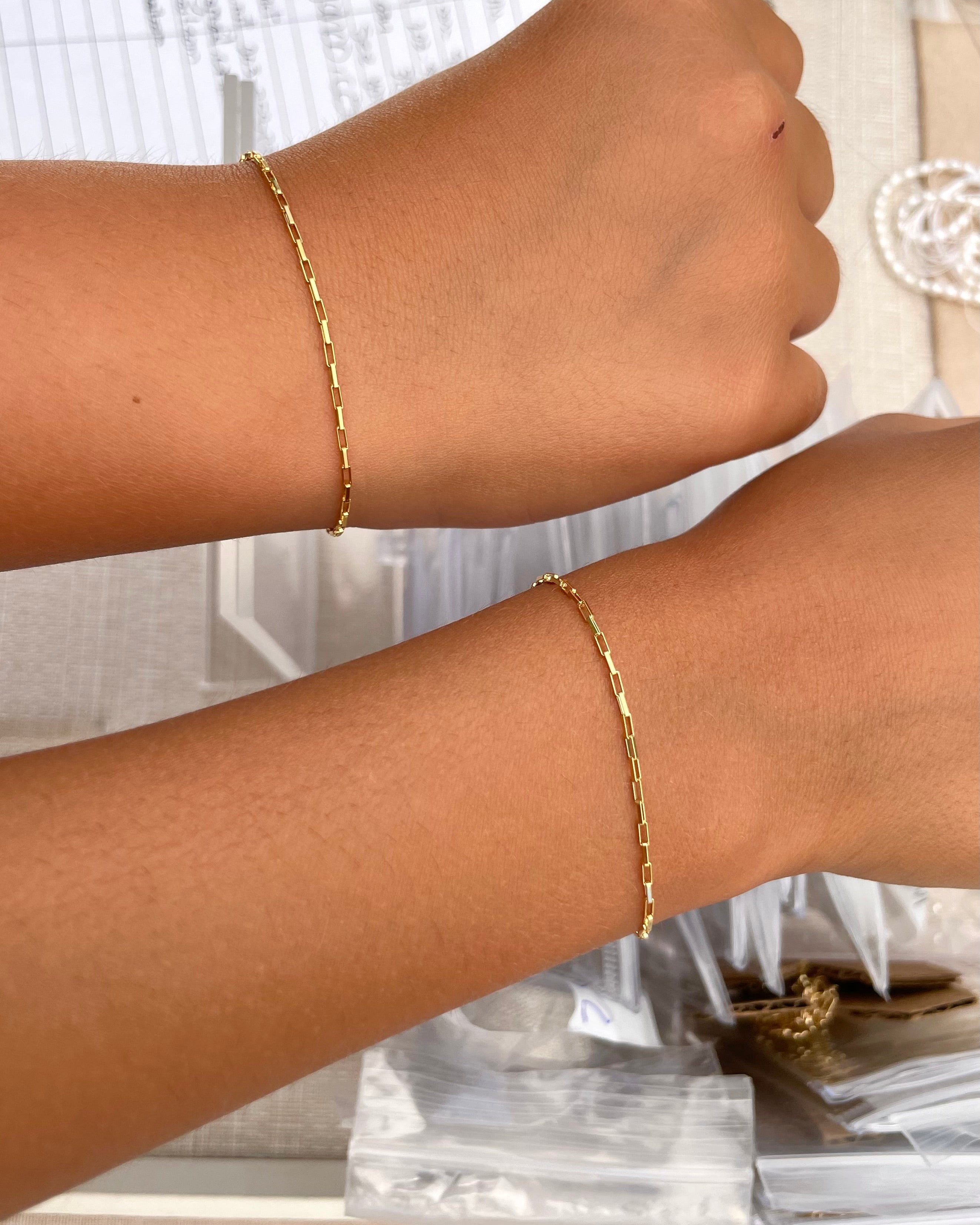 Gold Filled Box Chain Bracelet by Hannah May Jewelry