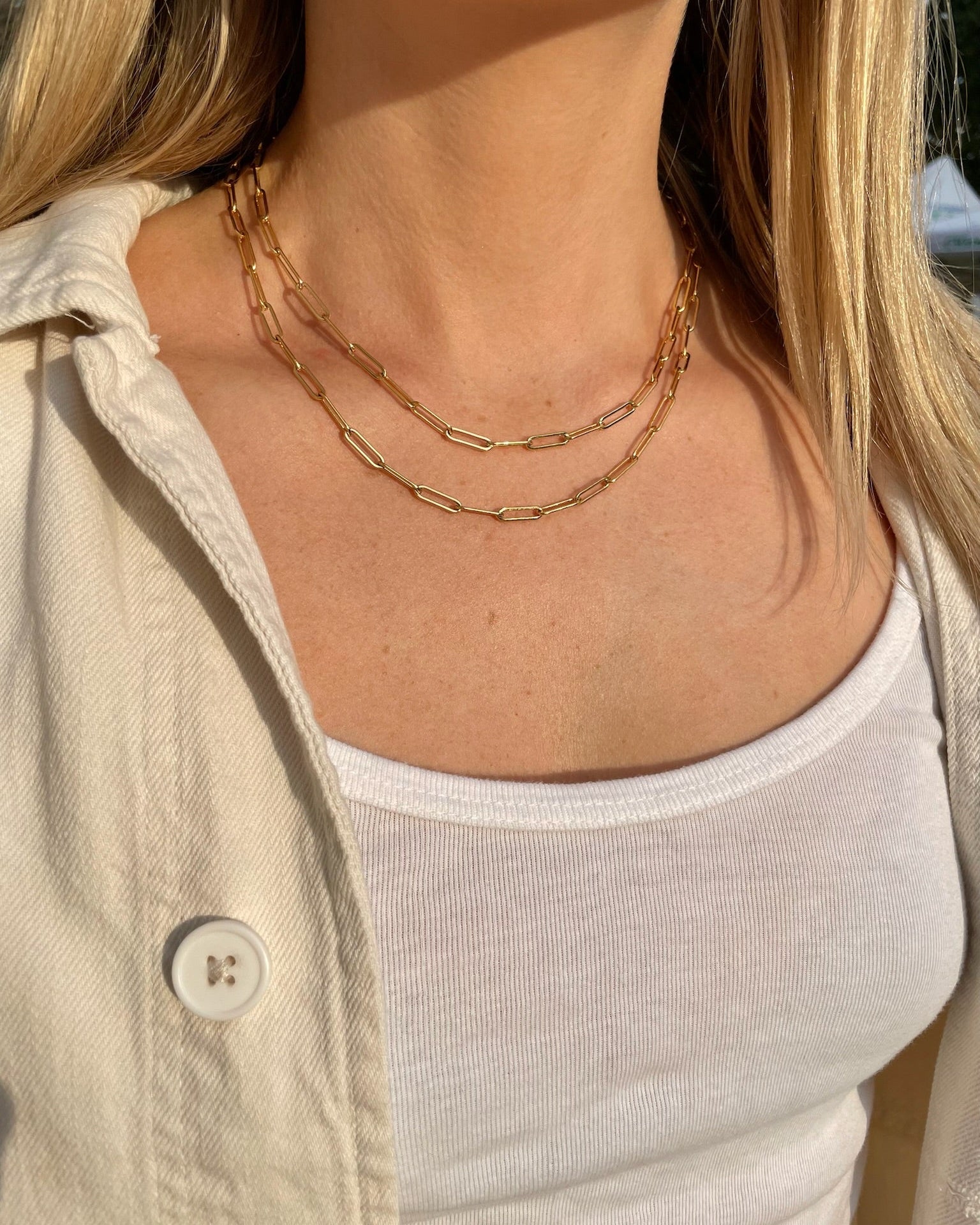Gold Paperclip Chain Necklace by Hannah May Jewelry