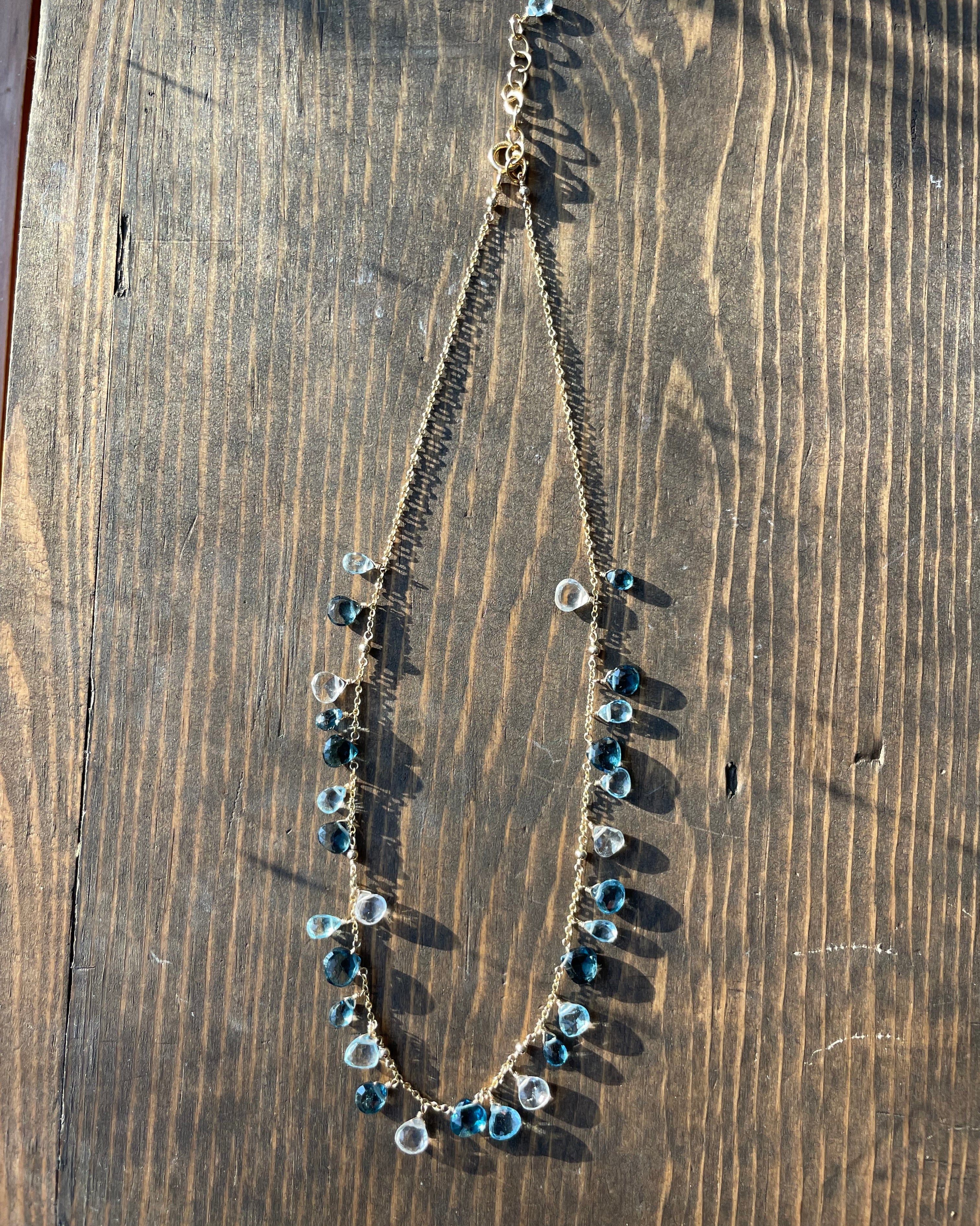 Confetti Gemstone Blue Topaz Necklace Hannah May Jewelry