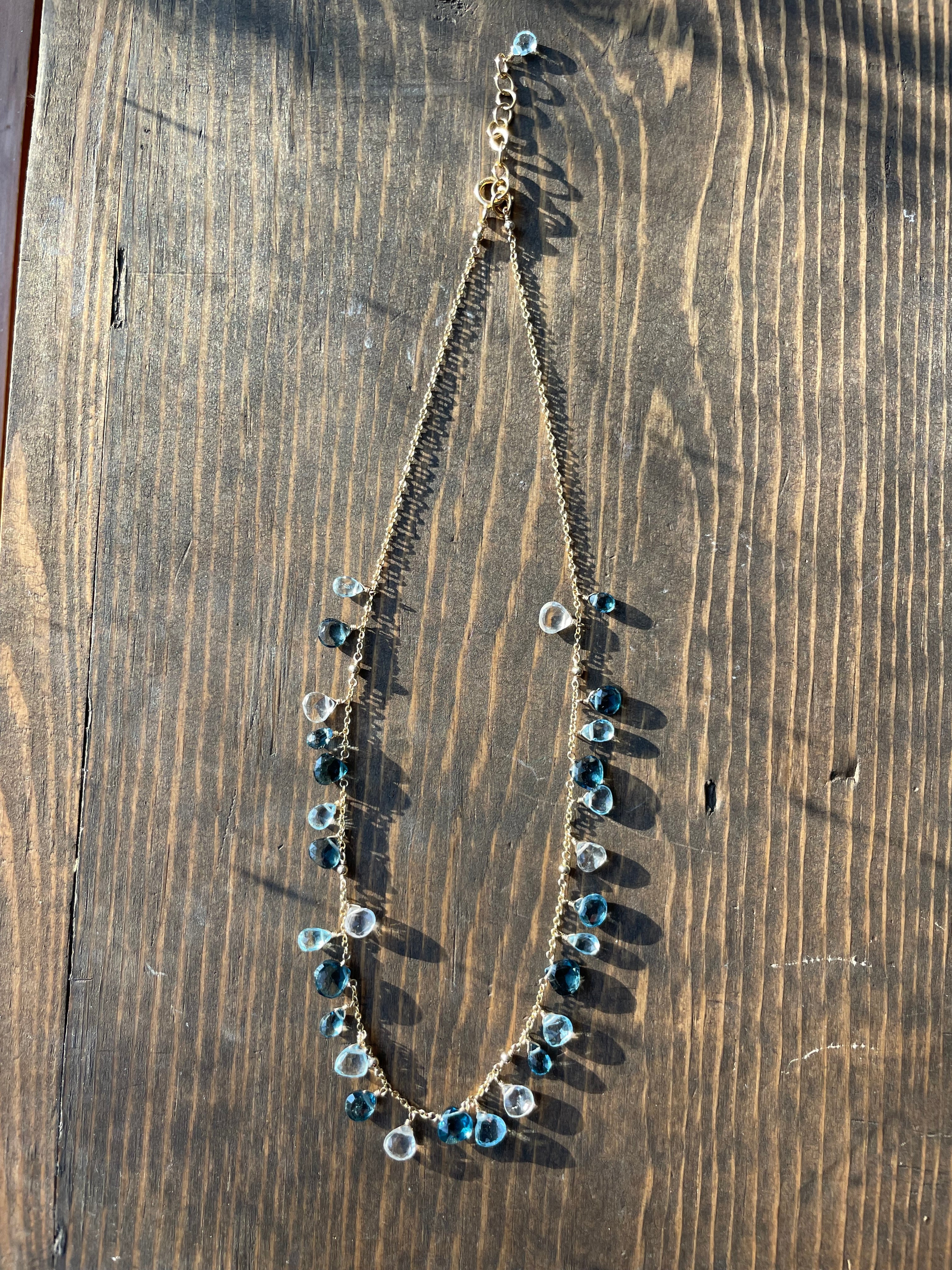 Confetti Gemstone Blue Topaz Necklace Hannah May Jewelry