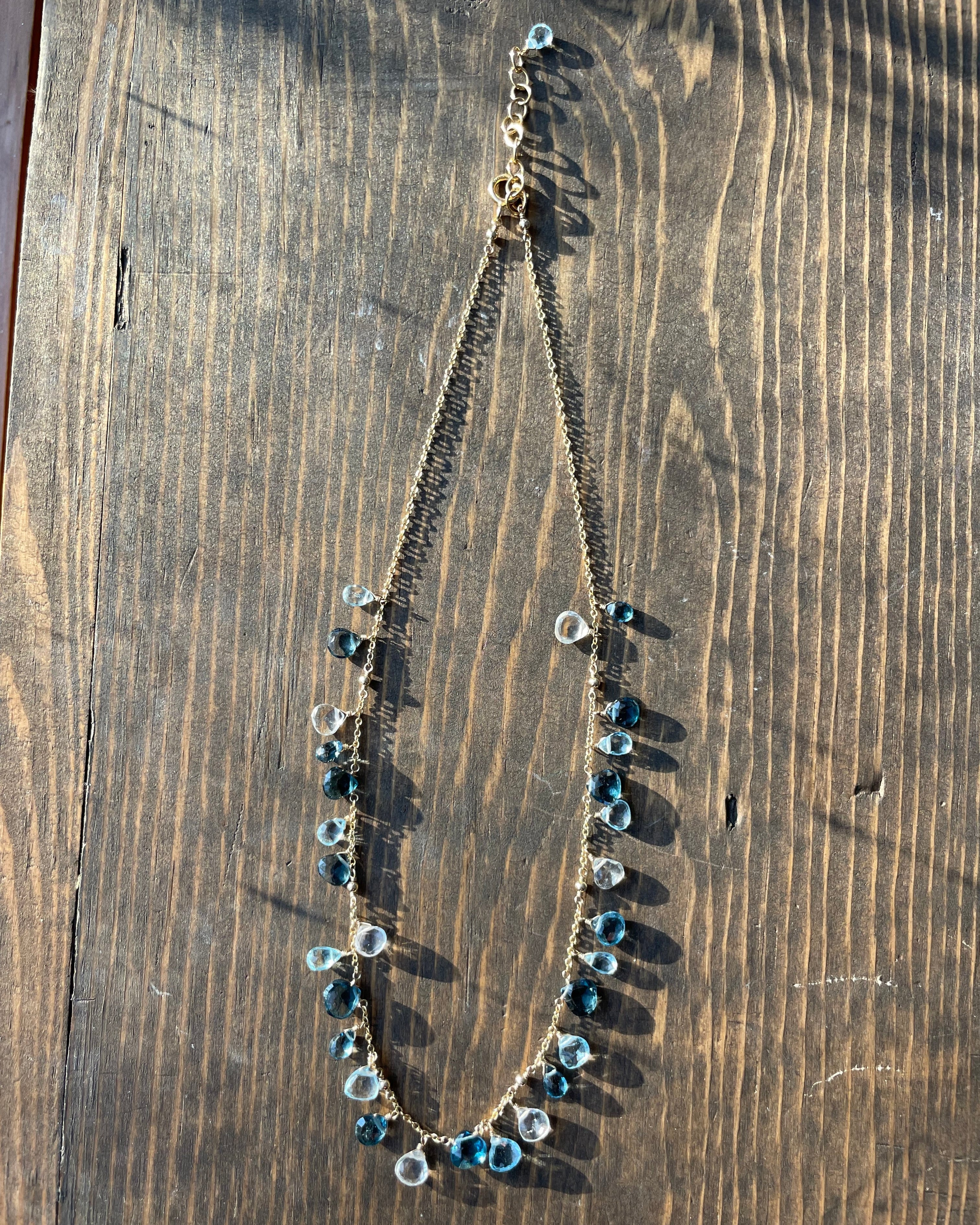 Confetti Blue Topaz Gemstone Necklace by Hannah May Jewelry