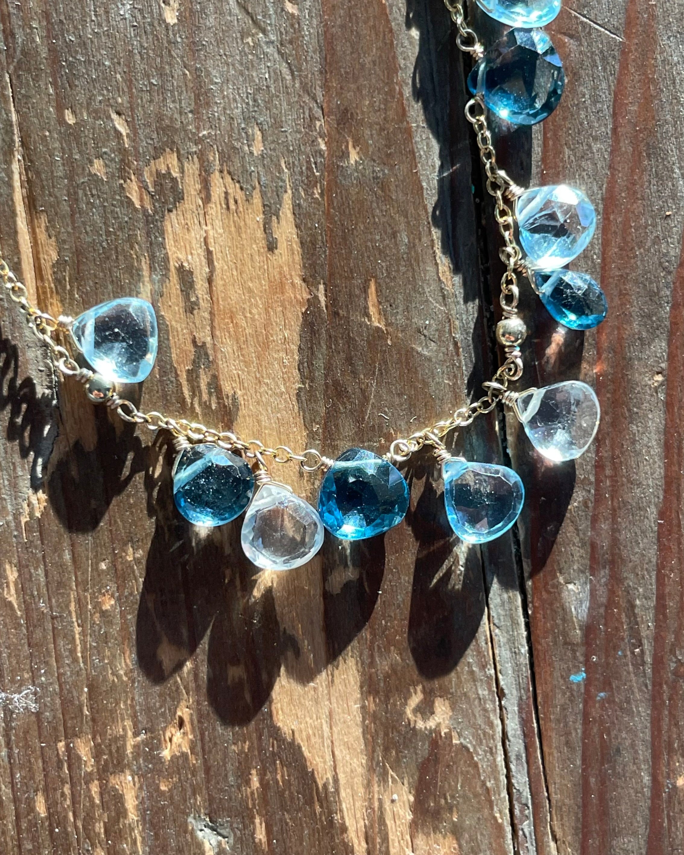 Confetti Gemstone Blue Topaz Necklace Hannah May Jewelry
