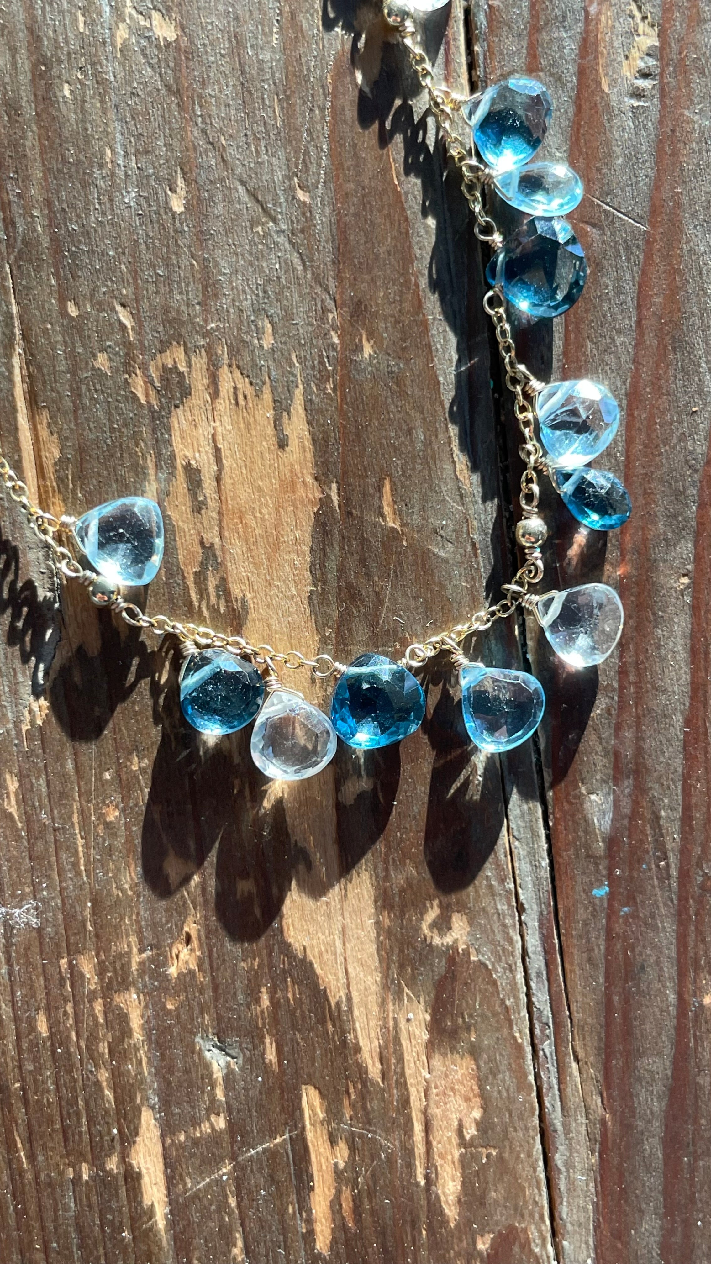 Confetti Gemstone Blue Topaz Necklace Hannah May Jewelry