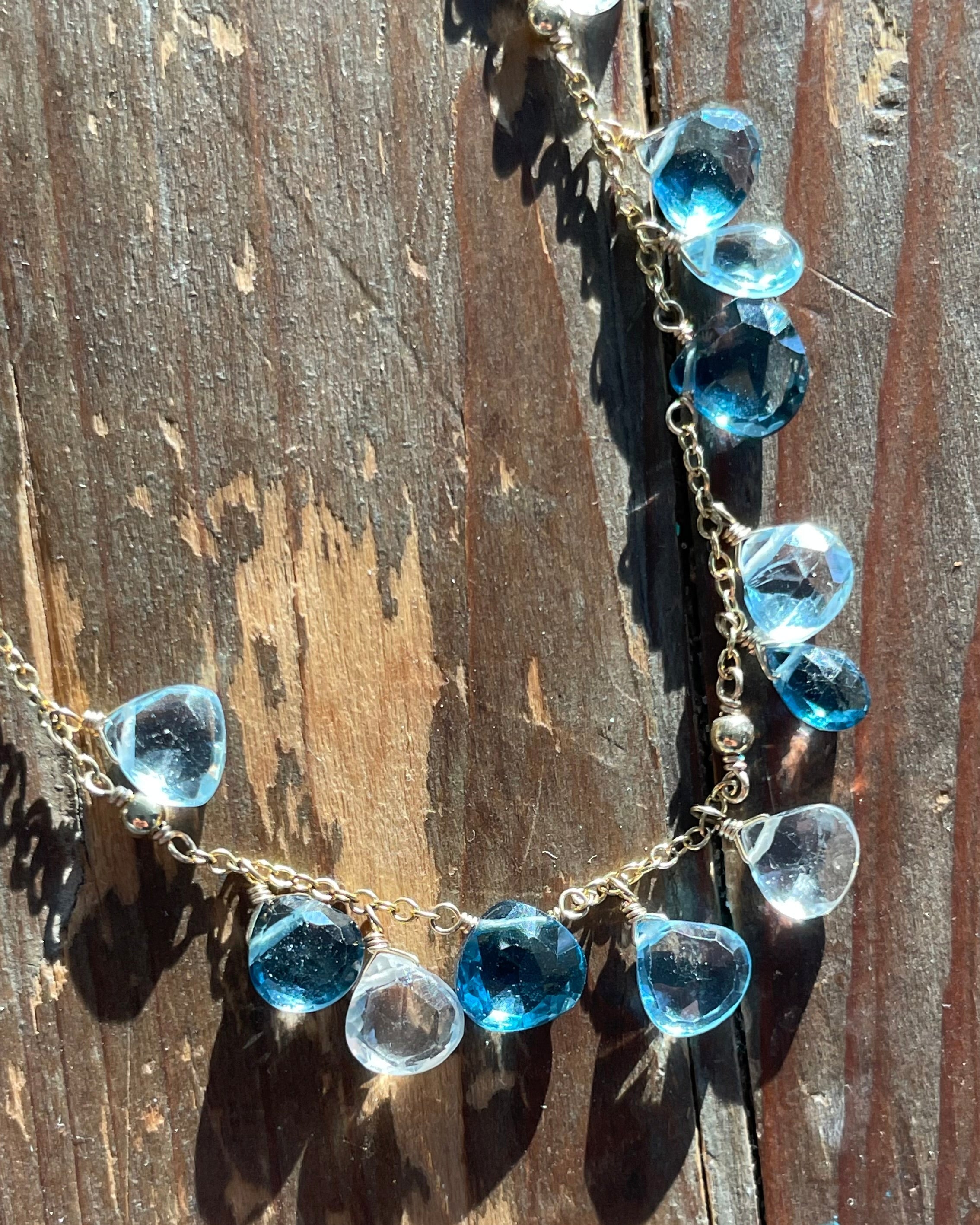 Confetti Blue Topaz Gemstone Necklace by Hannah May Jewelry