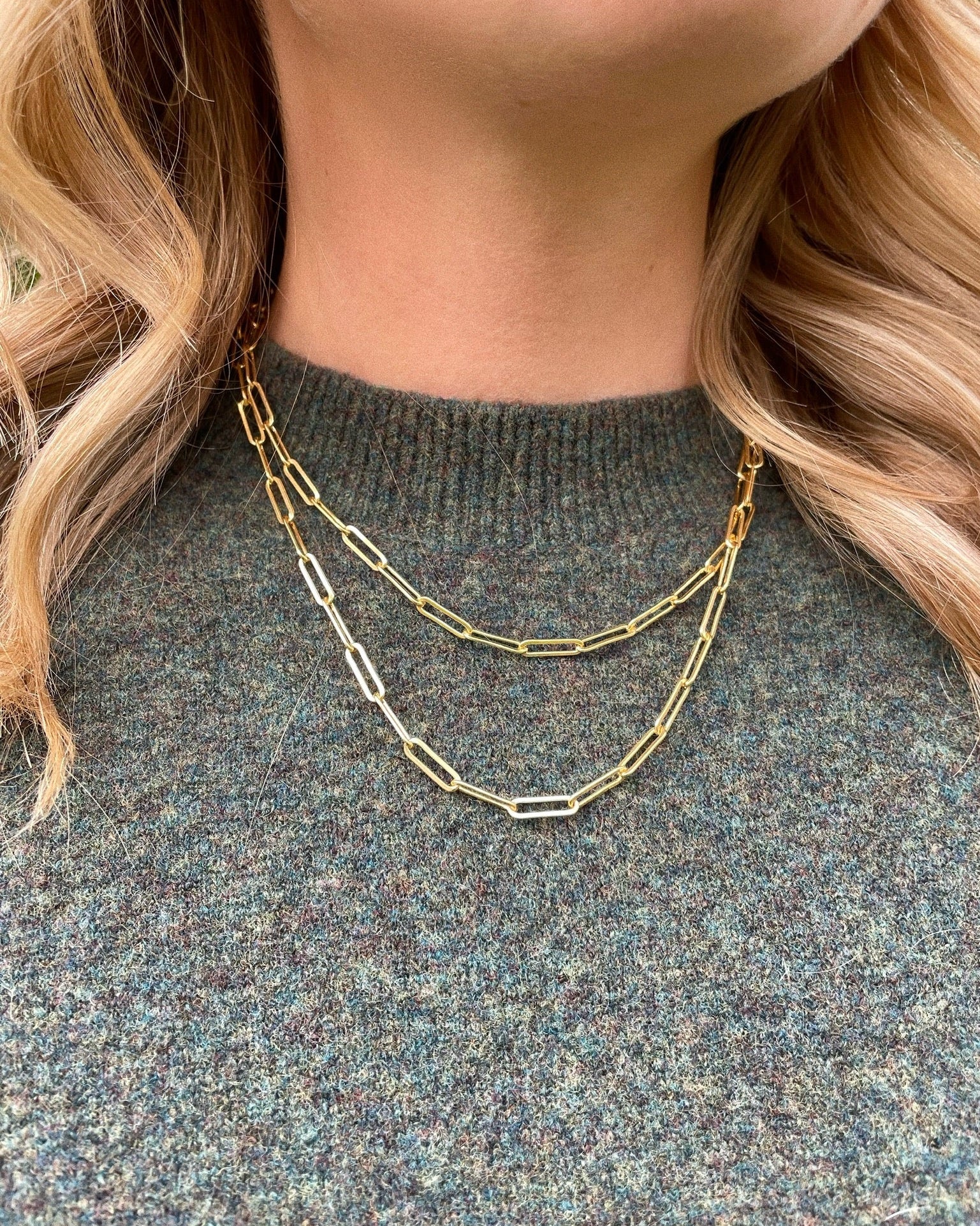 Gold Paperclip Chain Necklace by Hannah May Jewelry