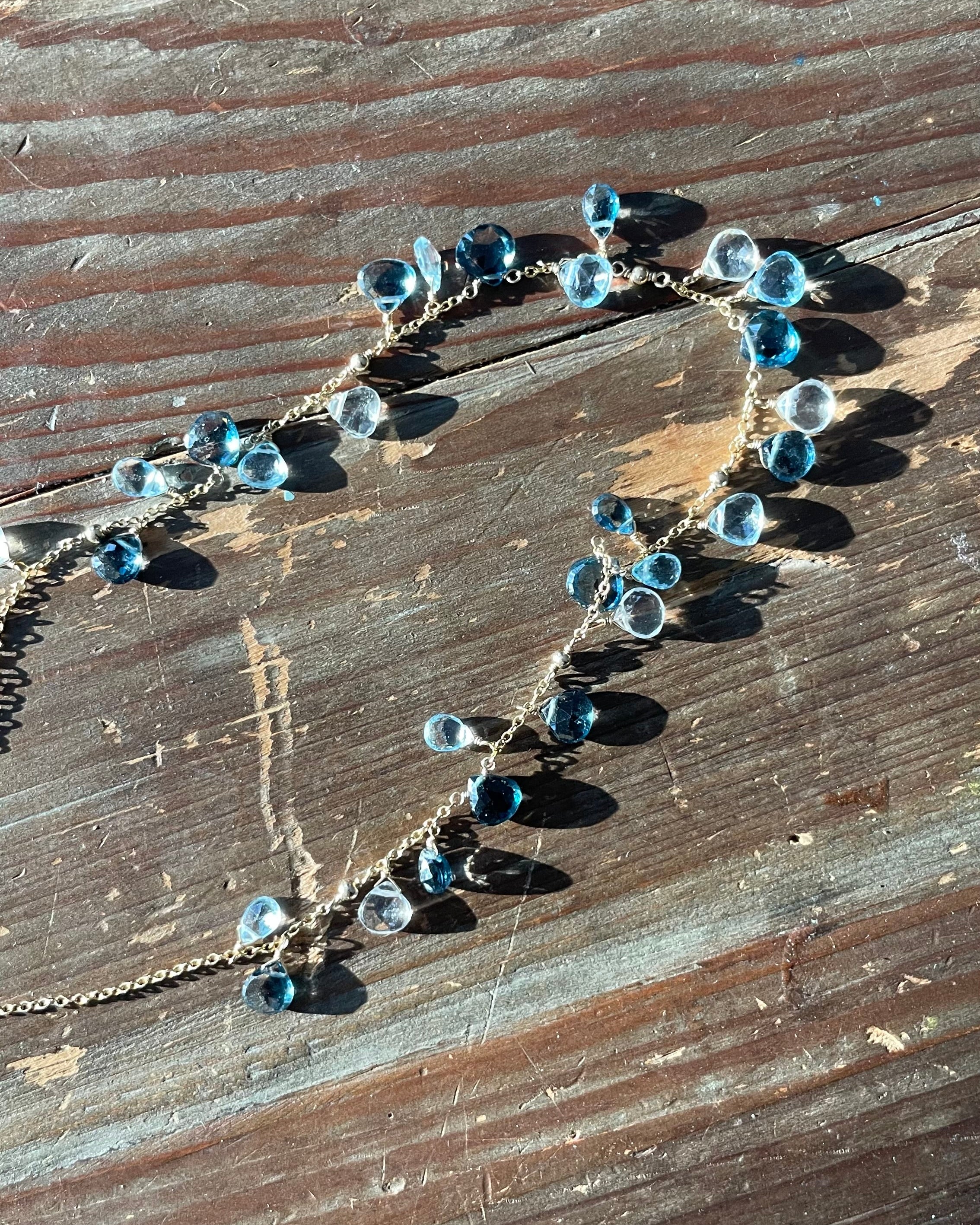 Confetti Gemstone Blue Topaz Necklace Hannah May Jewelry