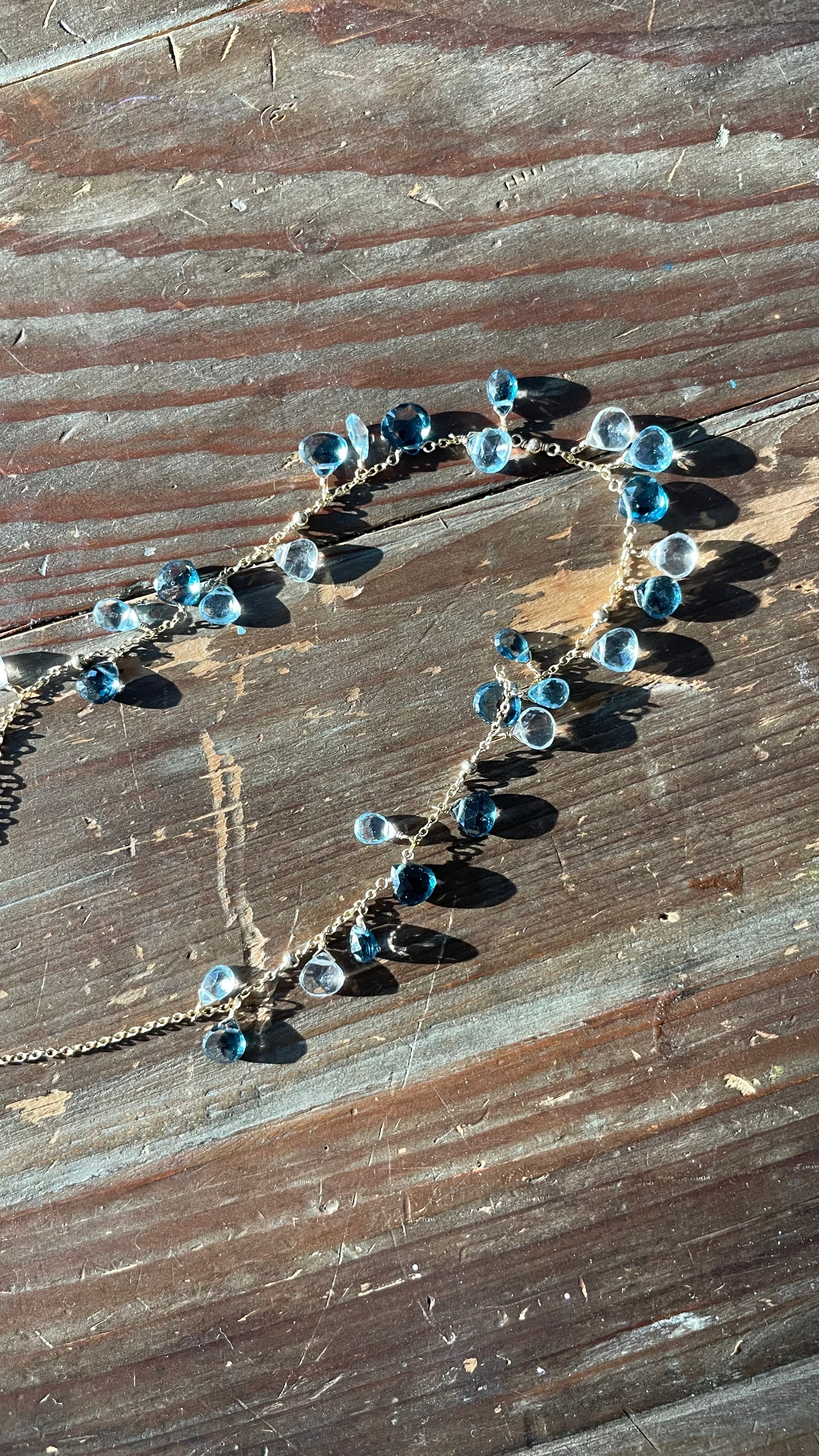 Confetti Gemstone Blue Topaz Necklace Hannah May Jewelry