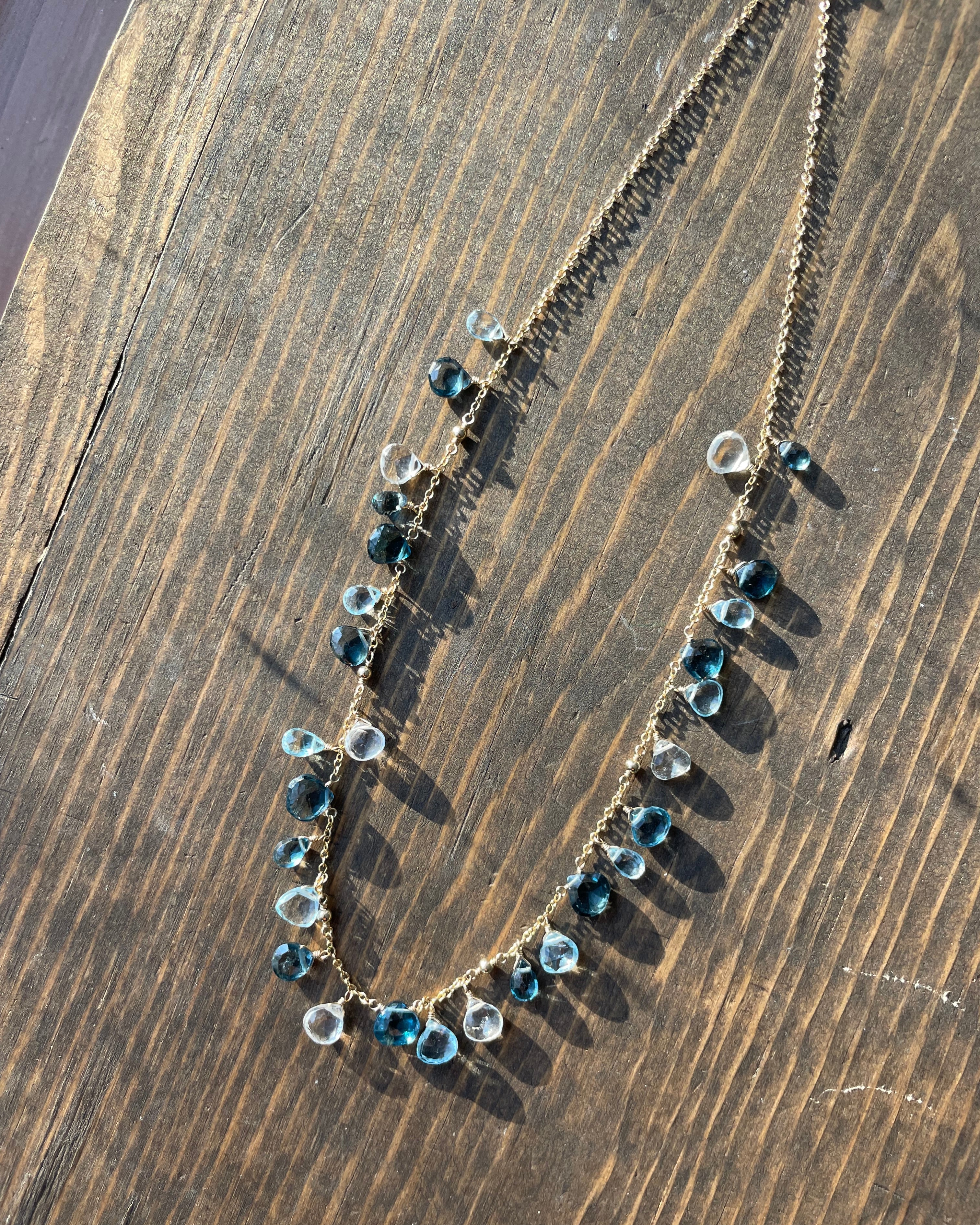 Confetti Blue Topaz Gemstone Necklace by Hannah May Jewelry