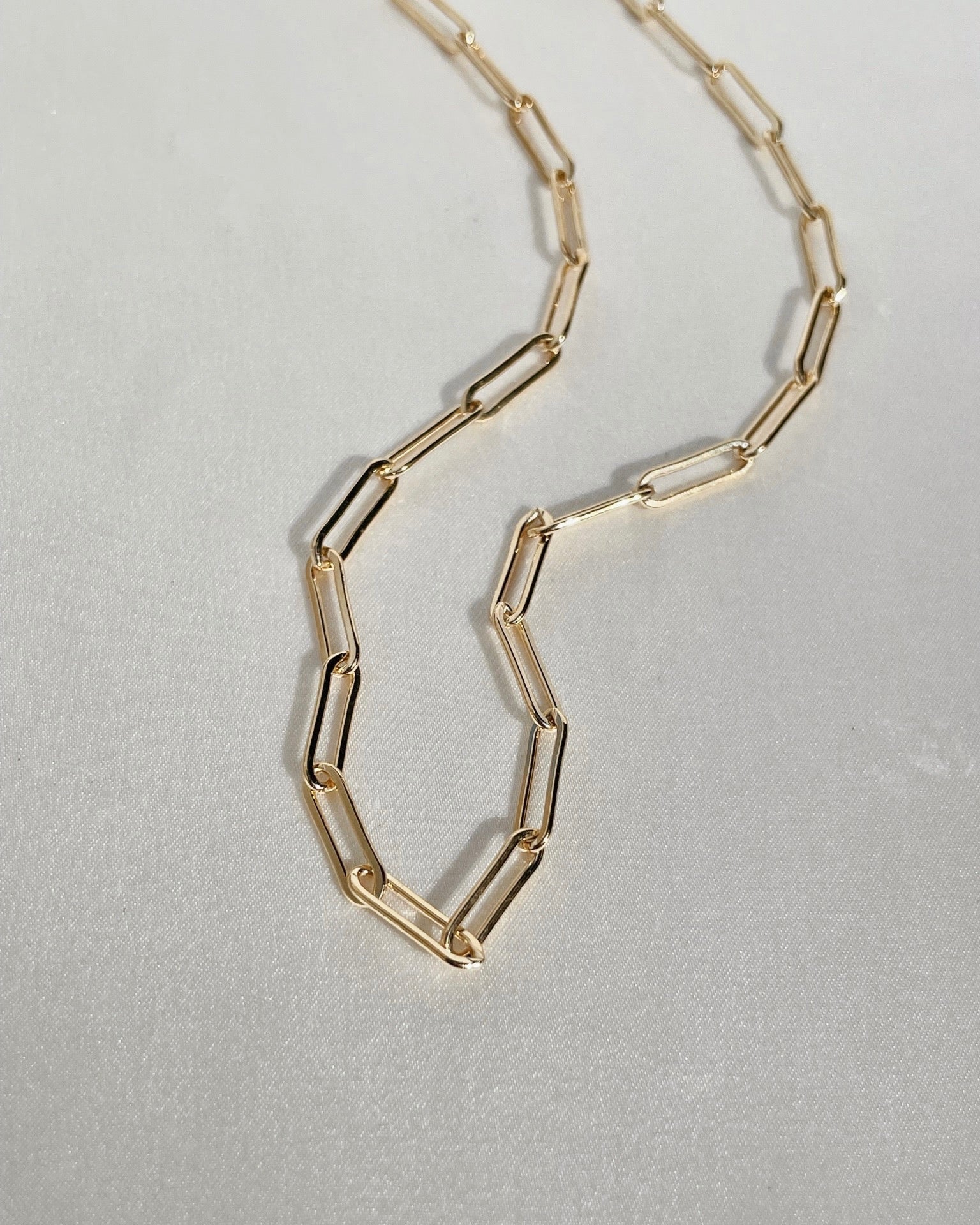 Gold Paperclip Chain Necklace by Hannah May Jewelry
