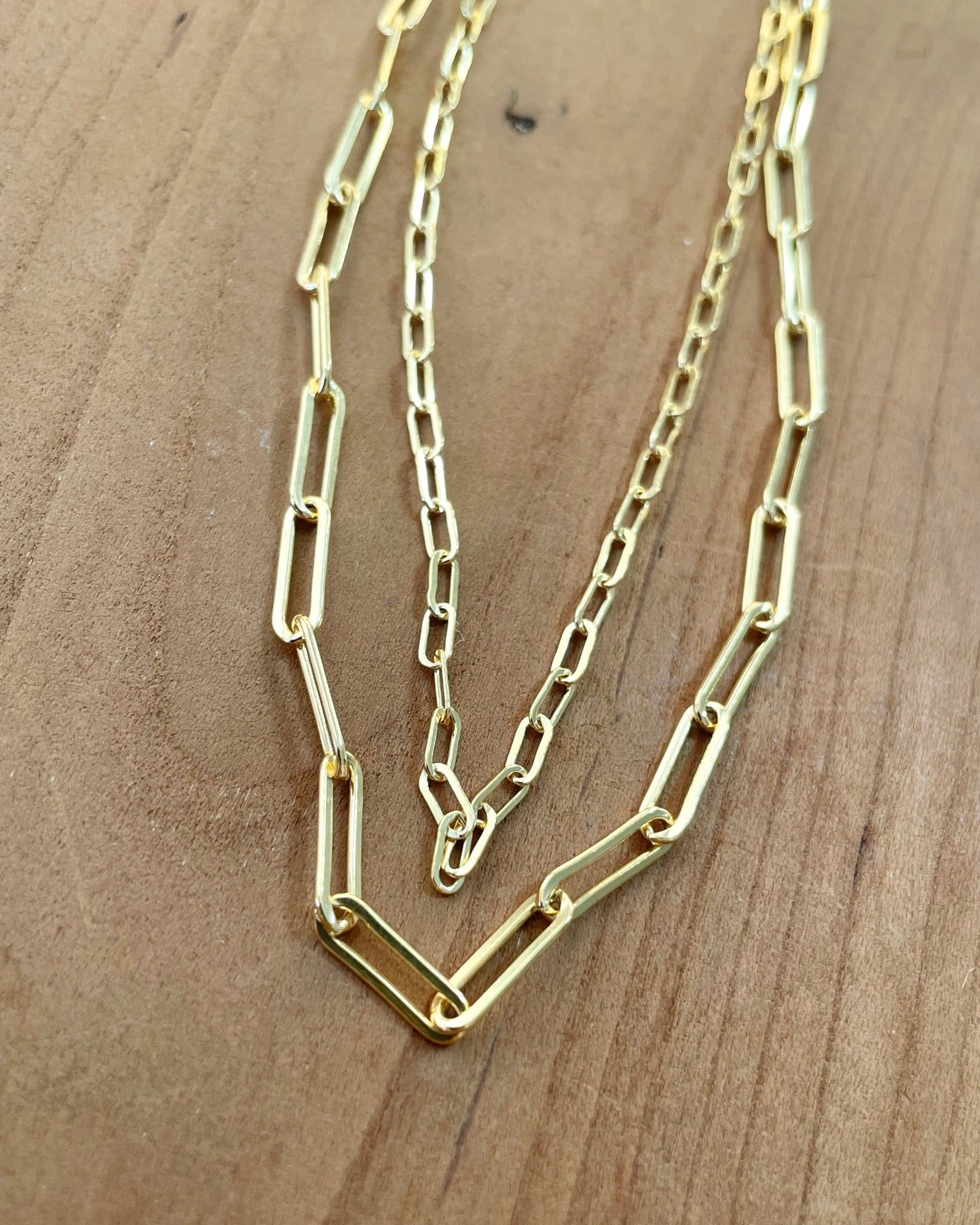 Gold Paperclip Chain Necklace by Hannah May Jewelry