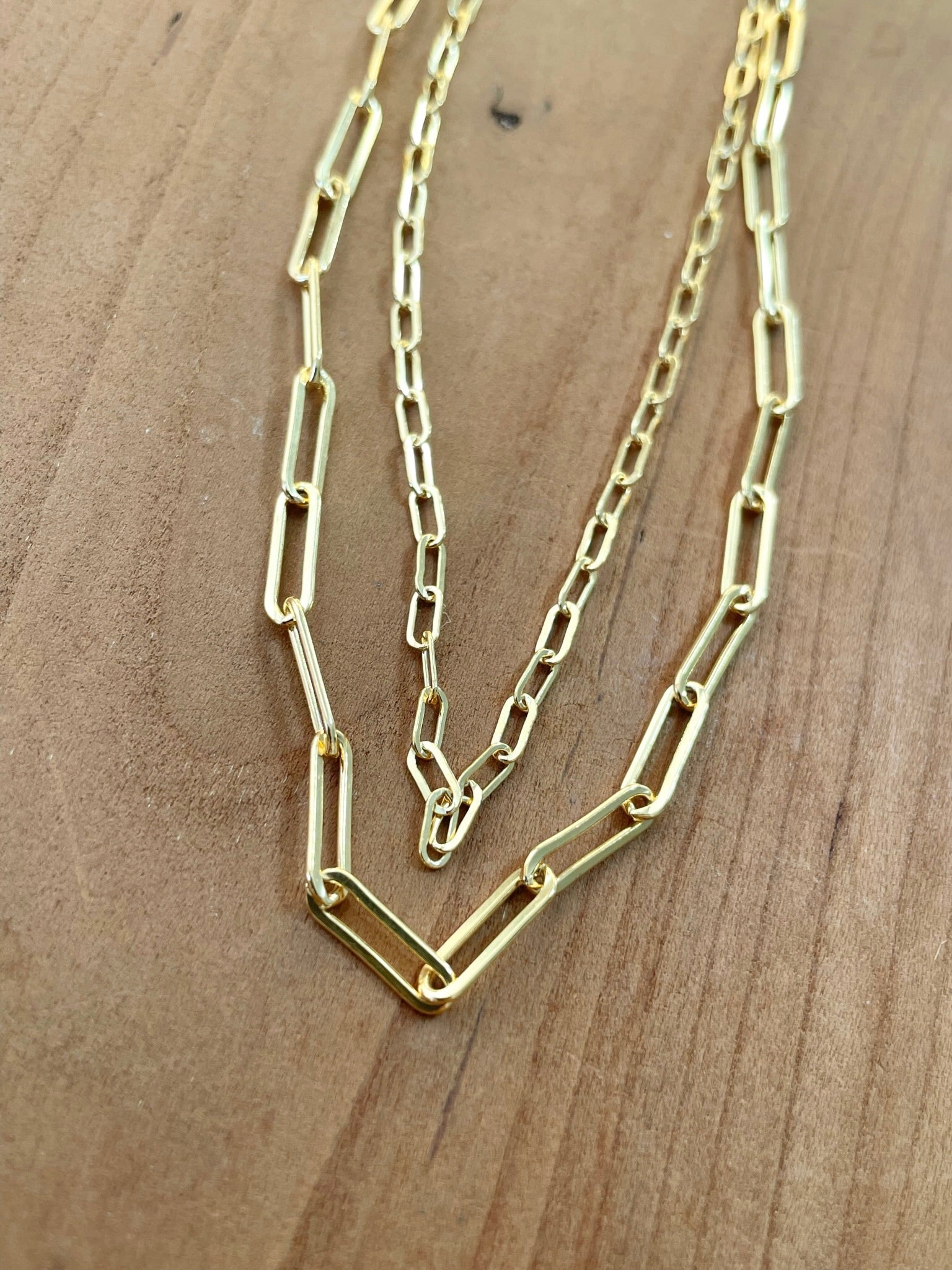 Gold Paperclip Chain Necklace by Hannah May Jewelry