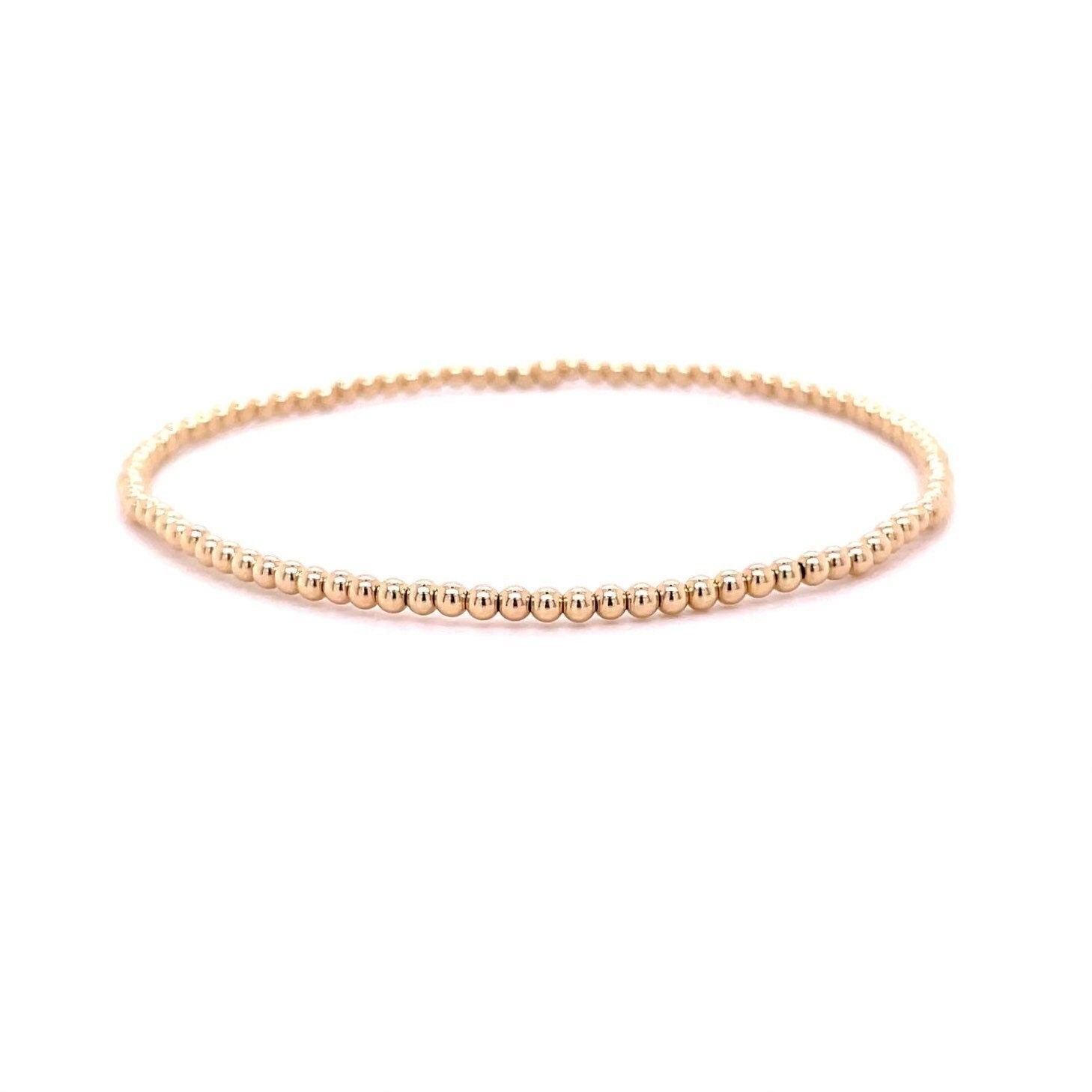 Gold Beaded Bracelet 2mm Hannah May Jewelry