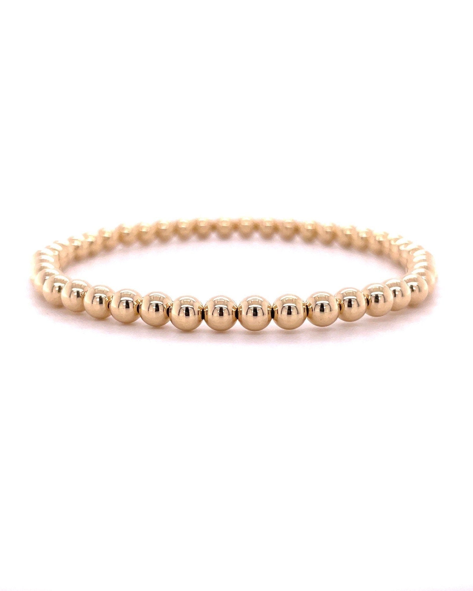 Gold Beaded Bracelet 4mm Hannah May Jewelry