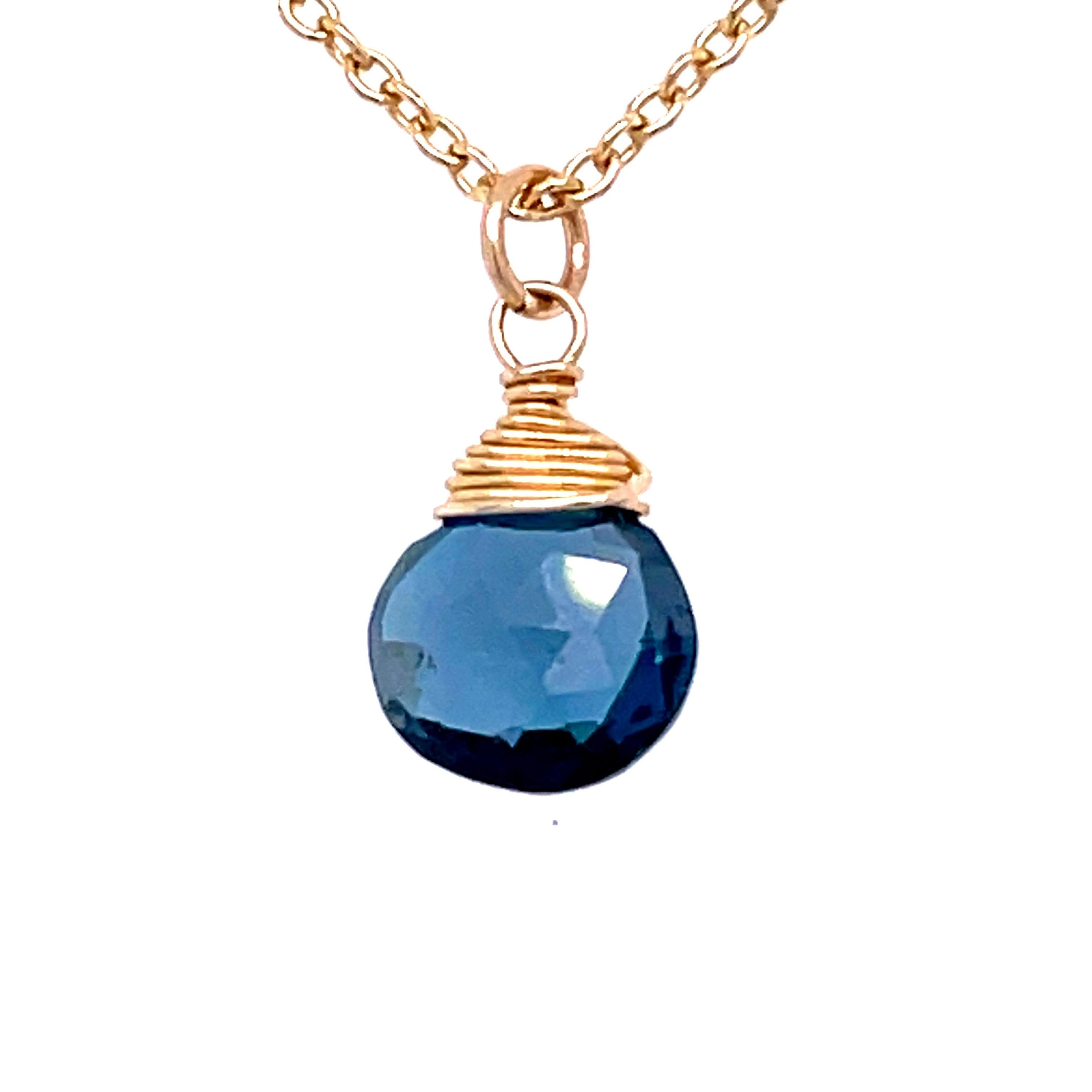 London Blue Topaz Necklace, December Birthstone Hannah May Jewelry