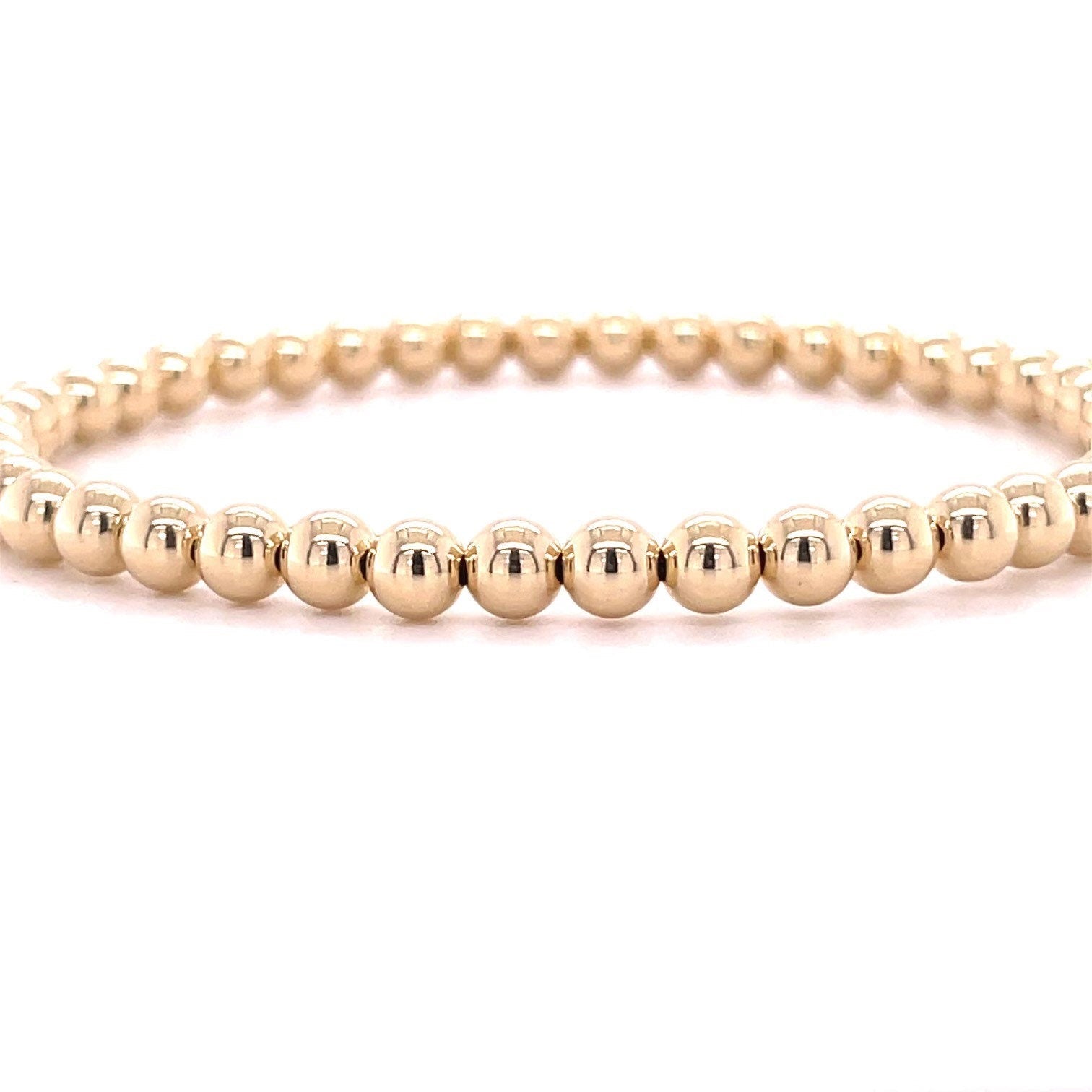 Gold Beaded Bracelet 4mm Hannah May Jewelry