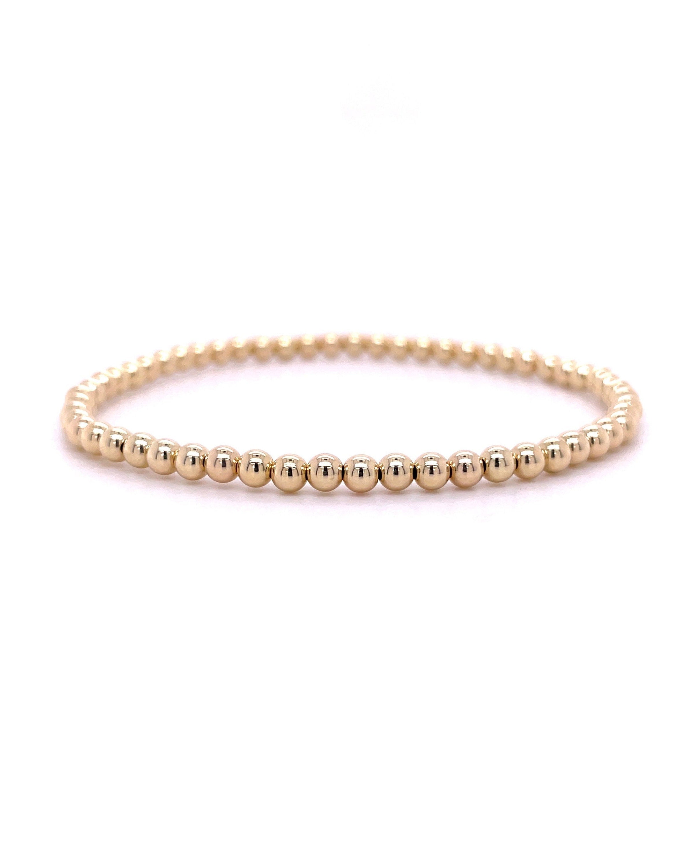 Gold Beaded Bracelet 3mm Hannah May Jewelry