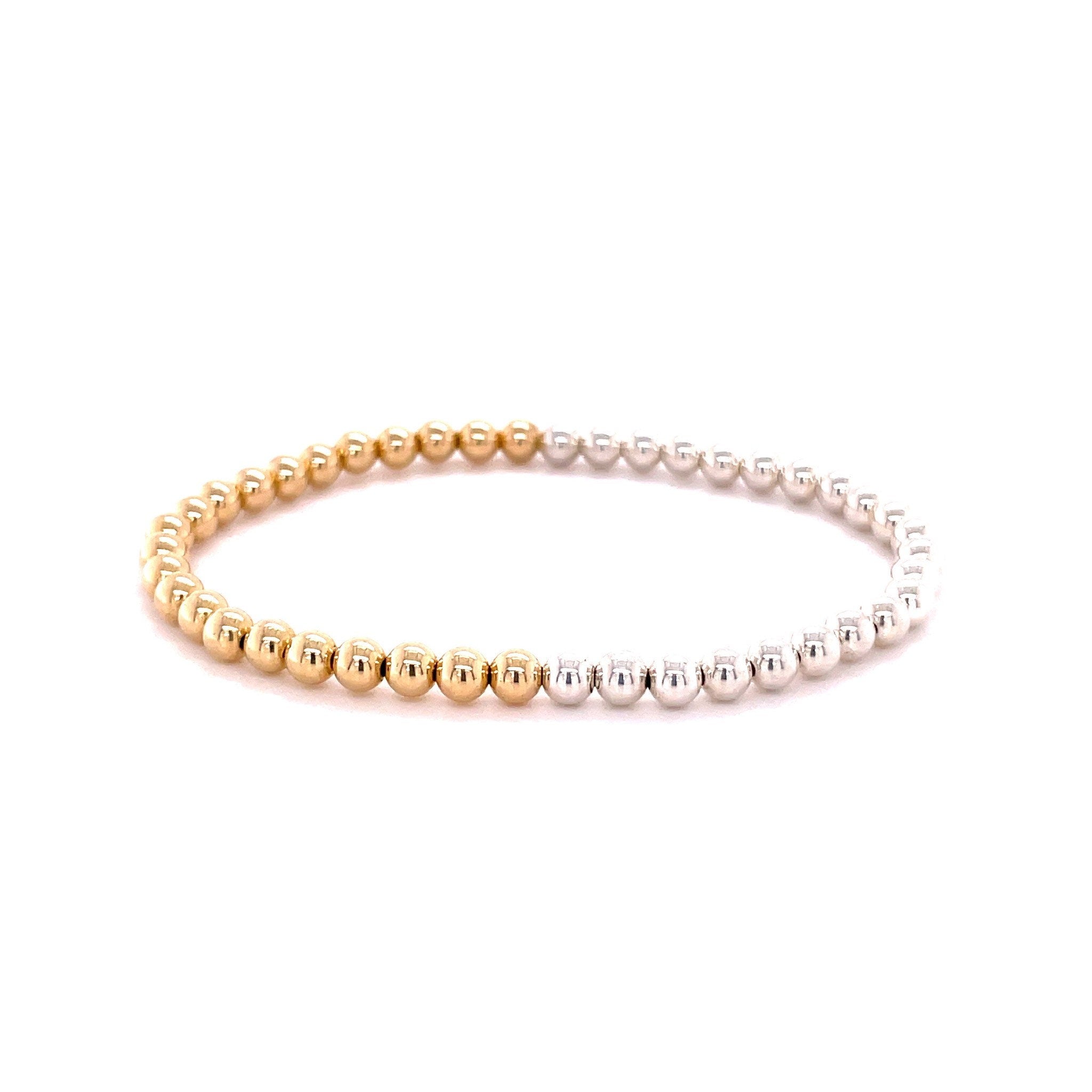 Half Gold and Half Silver Beaded Bracelet Hannah May Jewelry