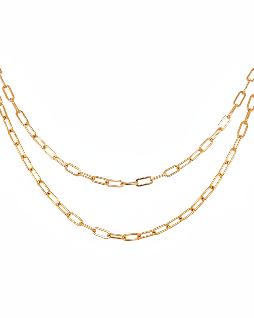 Gold Paperclip Chain Necklace by Hannah May Jewelry
