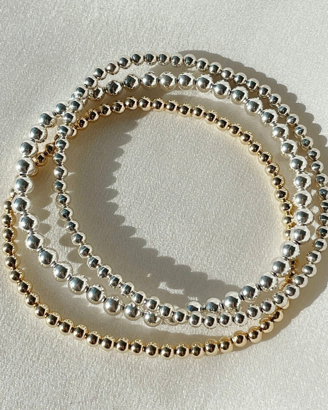 Gold Beaded Bracelet 3mm Hannah May Jewelry