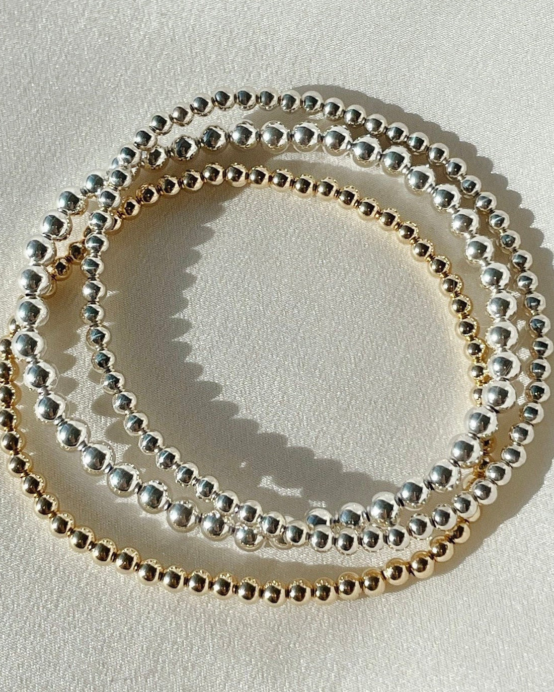 3mm Gold Beaded Bracelet by Hannah May Jewelry