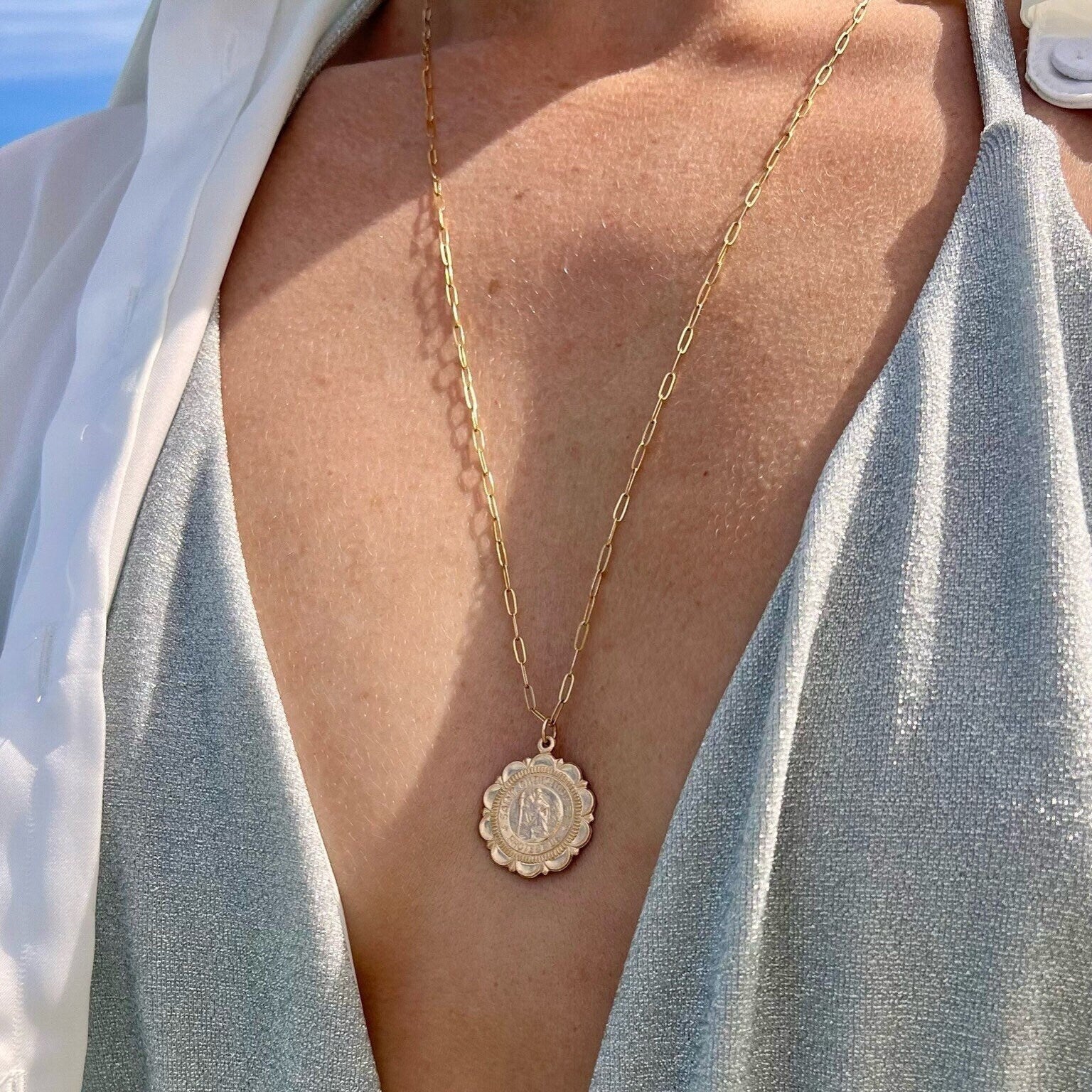 Large Gold Charm Necklace by Hannah May Jewelry