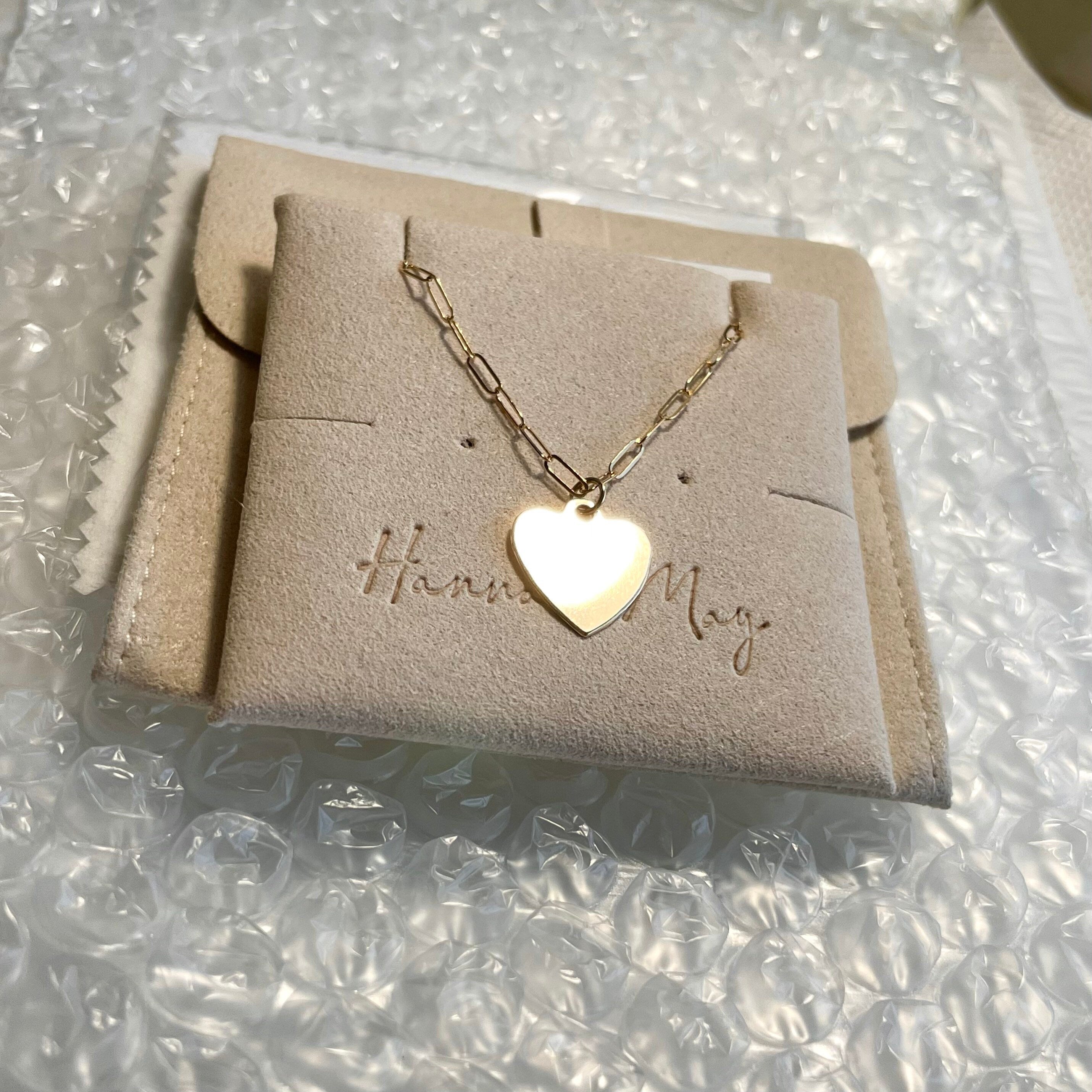 Gold Heart Charm Necklace Hannah May Jewelry