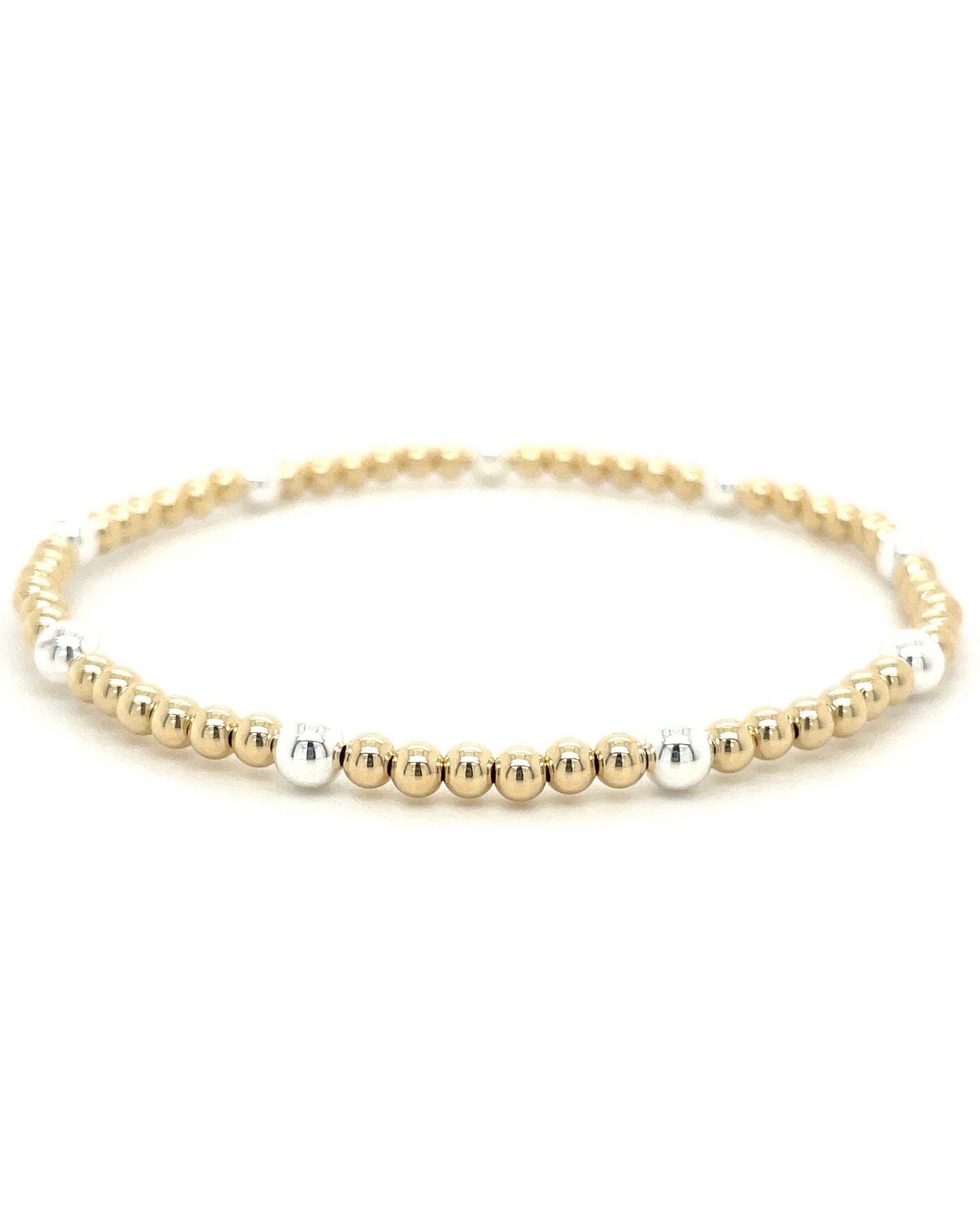 Gold and Silver Beaded Bracelet by Hannah May Jewelry