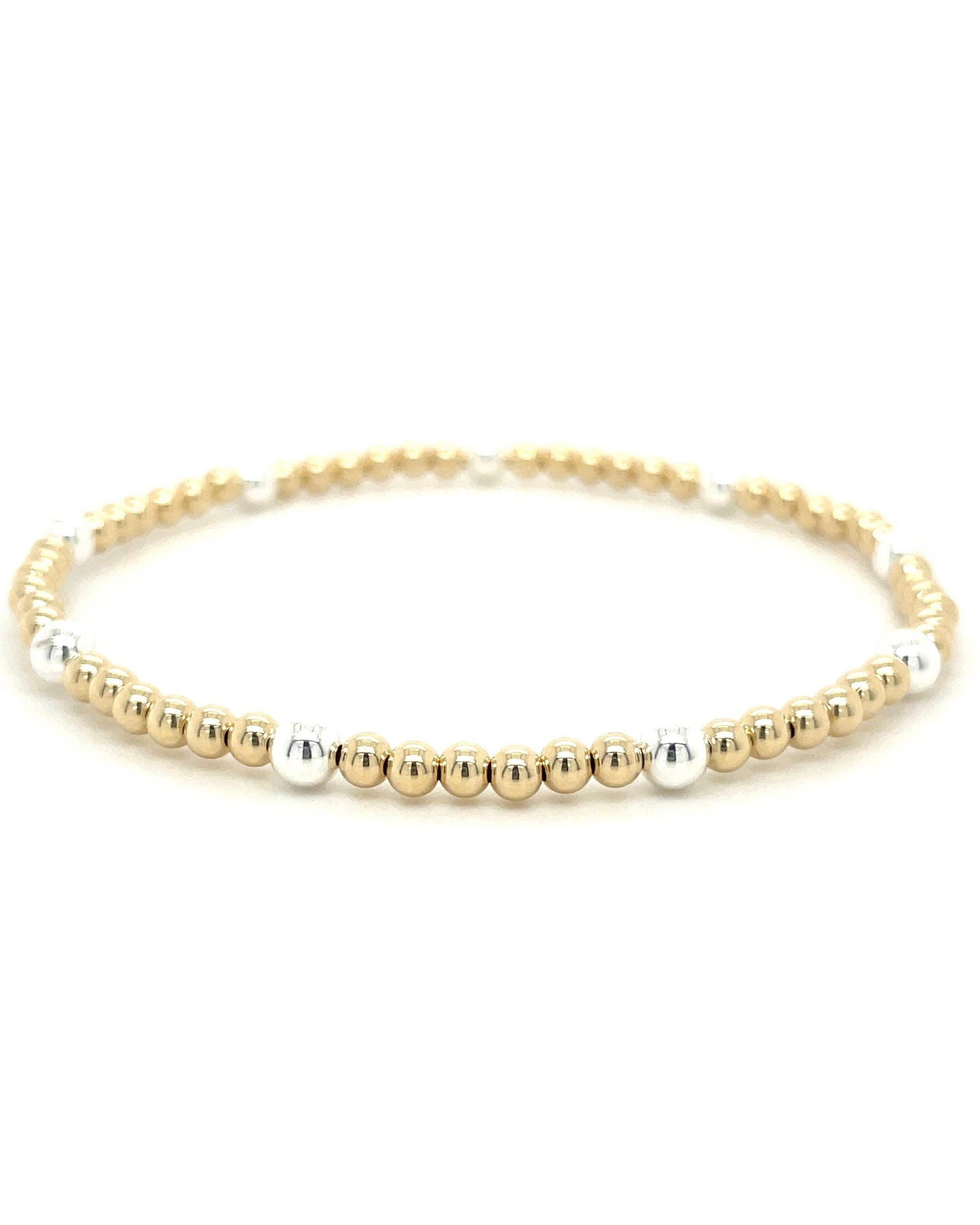 Gold and Silver Beaded Bracelet Hannah May Jewelry