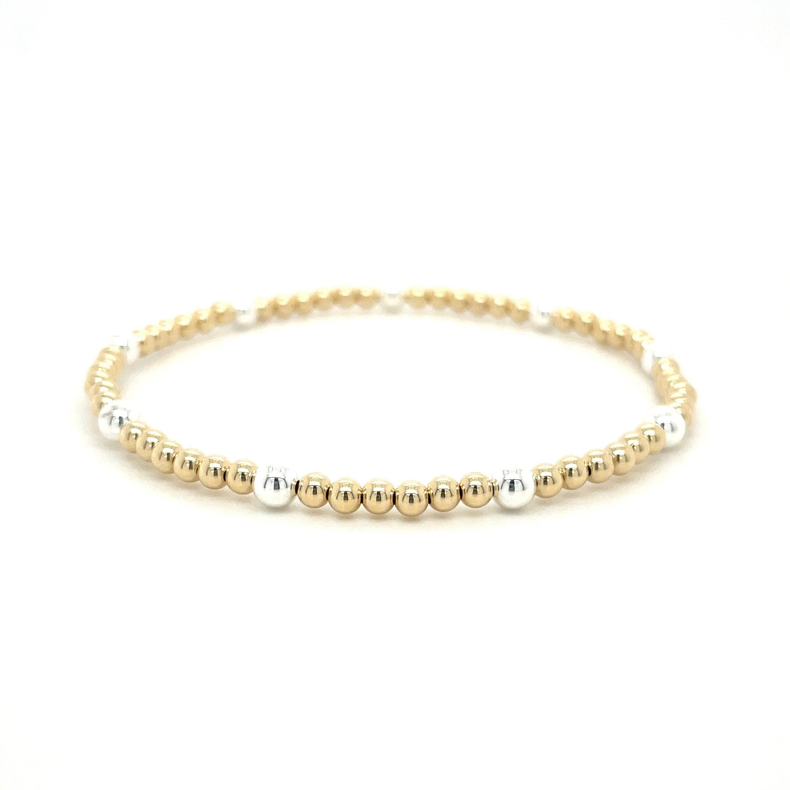 Gold and Silver Beaded Bracelet Hannah May Jewelry